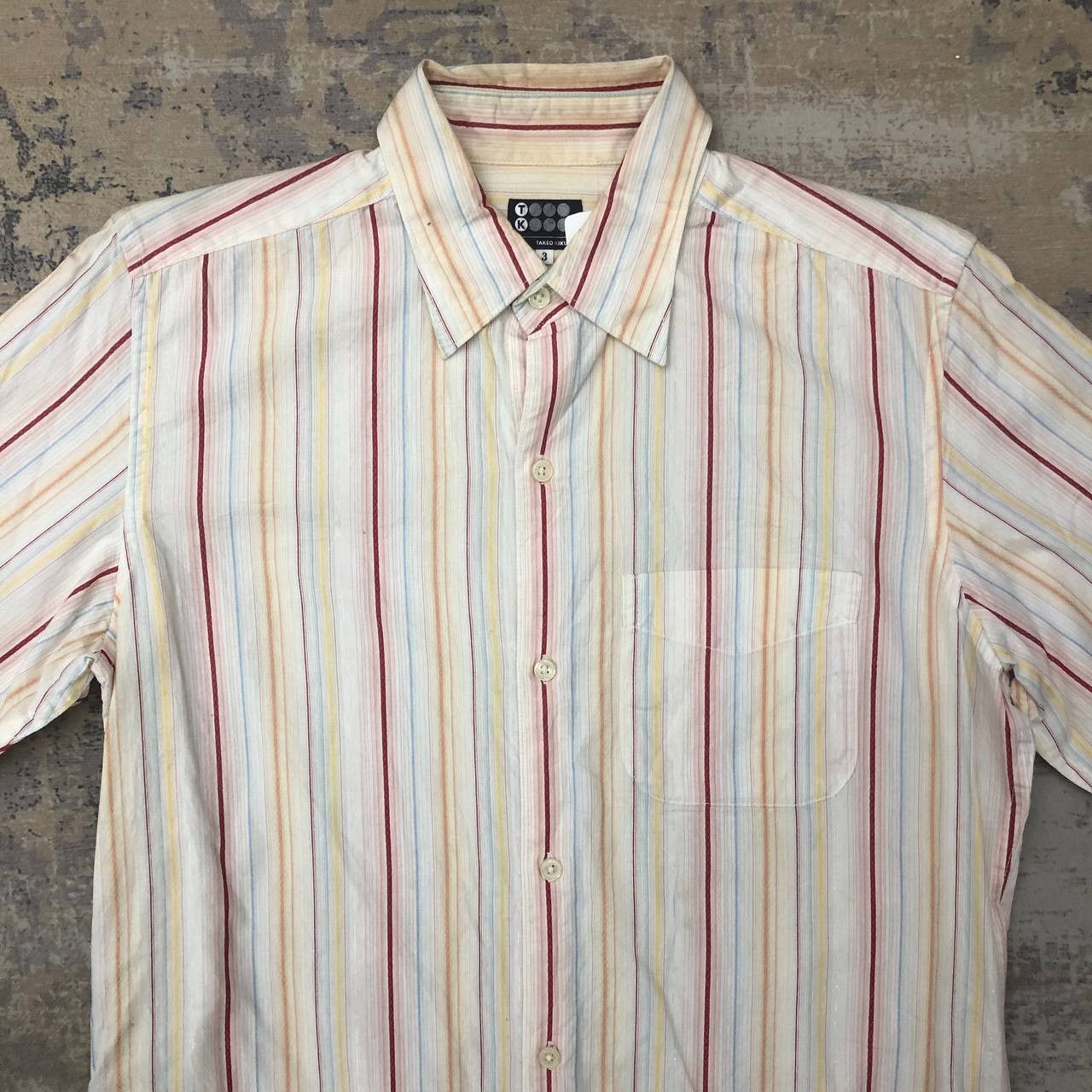 Takeo Kikuchi T481 TAKEO KIKUCHI STRIPED SHIRTS Size US L / EU 52-54 / 3 - 5 Thumbnail
