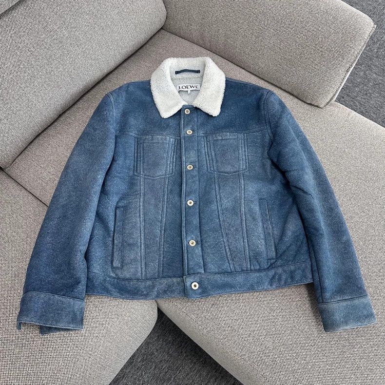 Loewe LOEWE Blue fur one-piece jacket coat Size XL / US 12-14 / IT 48-50 - 1 Thumbnail