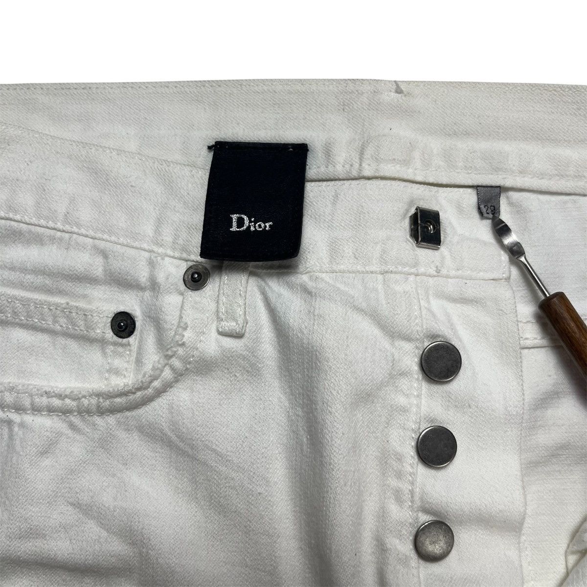 Dior SS 2005 Dior Homme “Untitled” White Denim by Hedi Slimane Size US 30 / EU 46 - 8 Thumbnail