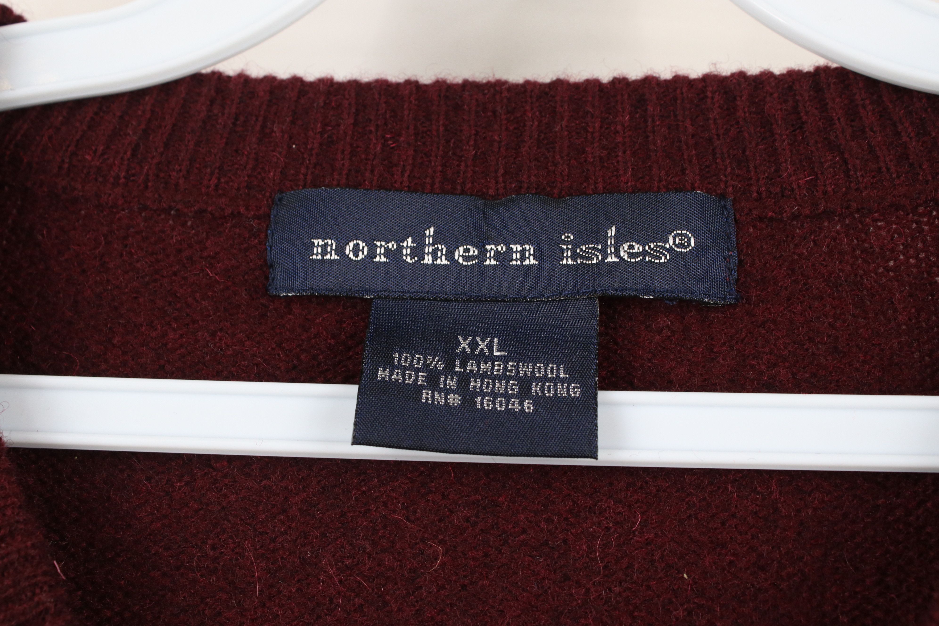 Vintage Vintage 90s Streetwear Lambswool V-Neck Sweater Burgundy Size US XXL / EU 58 / 5 - 5 Thumbnail