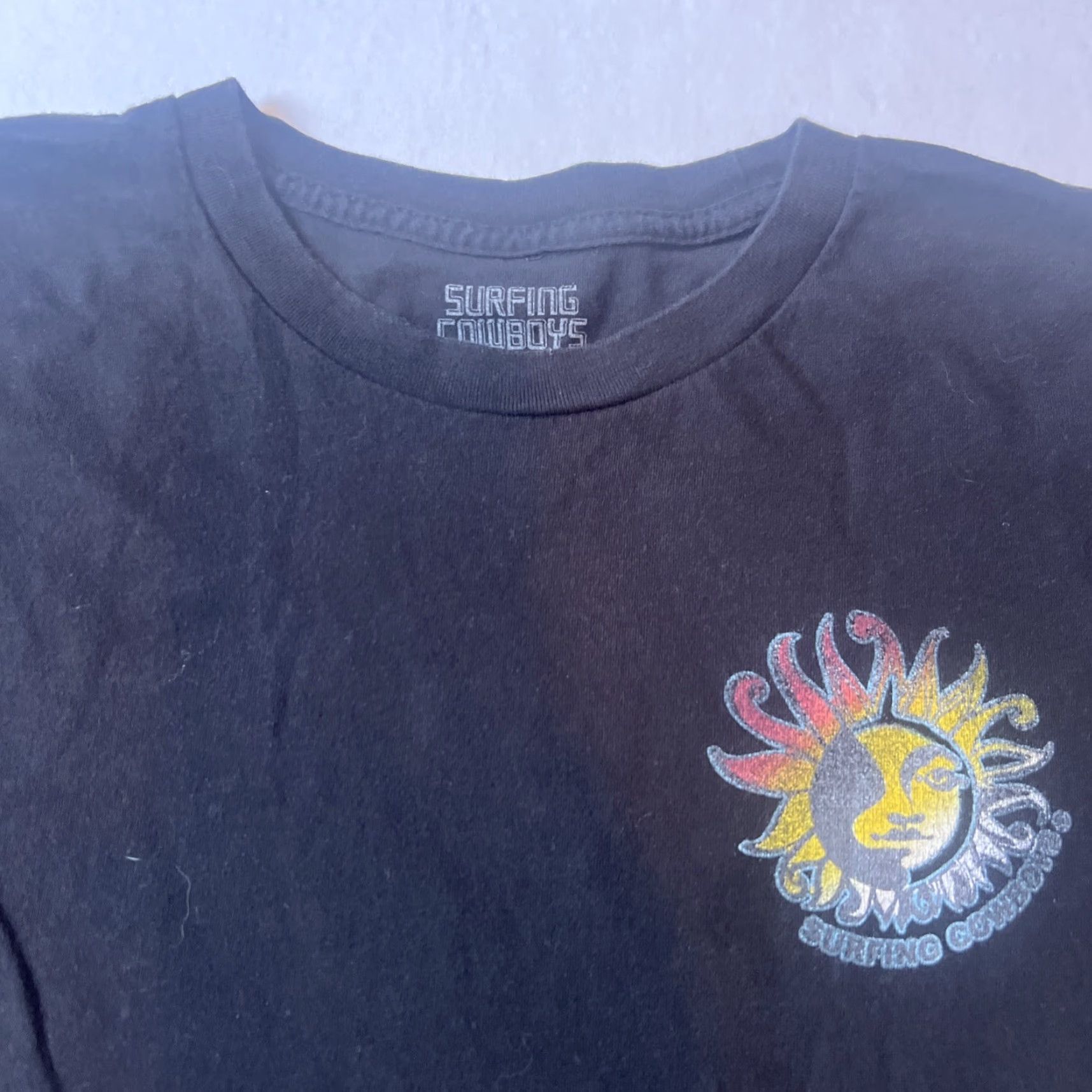 Logo 7 Surfing Cowboys Shirt Adult Large Black Vintage Surfer Logo Malibu Sun Graphic Print 90s Beach USA Men Size US L / EU 52-54 / 3 - 3 Thumbnail