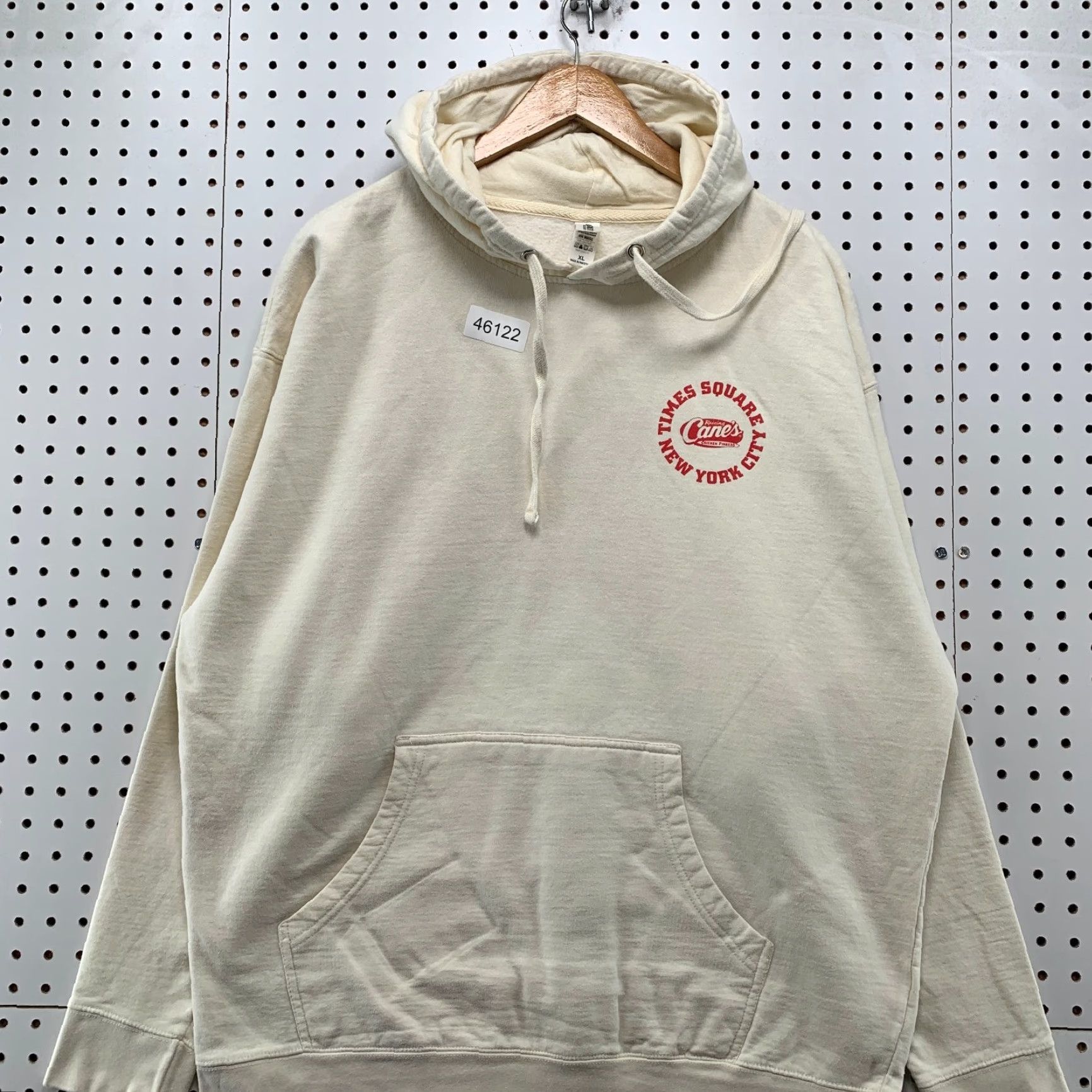 Vintage Raising Canes Time Square New York Hoodie Sweatshirt Mens XL Beige Hooded Size US XL / EU 56 / 4 - 3 Thumbnail