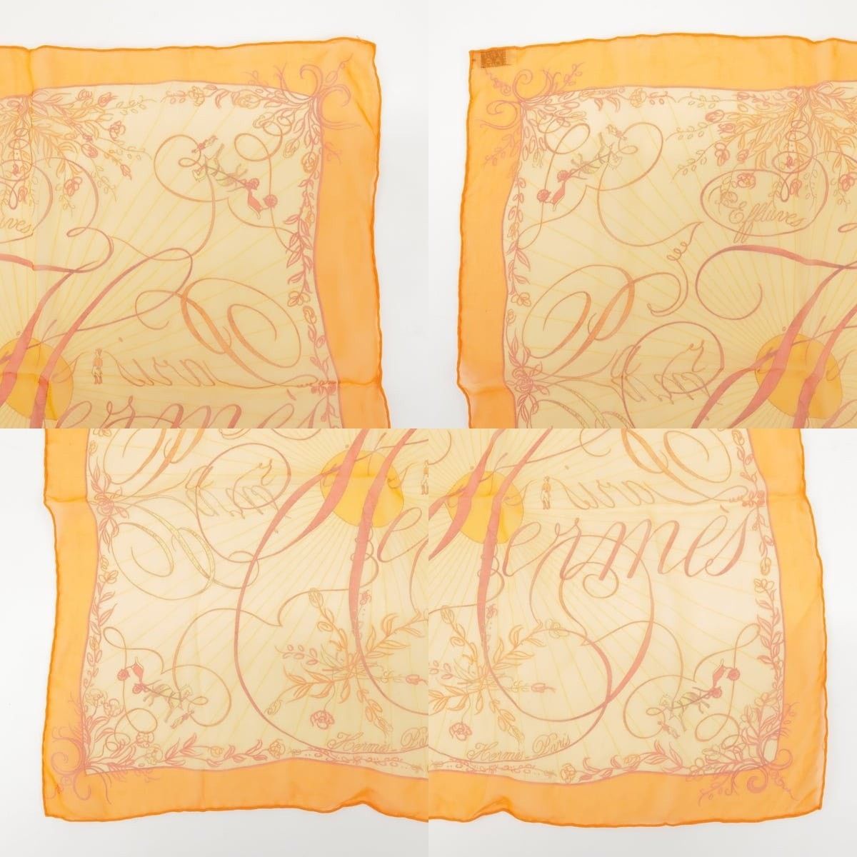 Hermes Hermes Carre 45 Effluves Silk Scarf Orange Size ONE SIZE - 3 Thumbnail