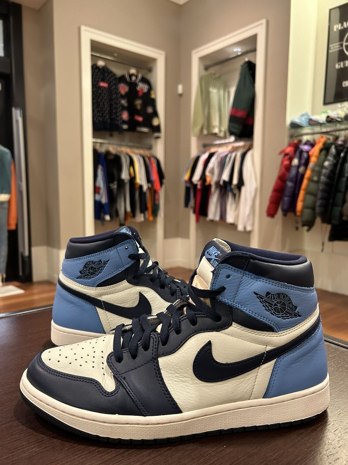 Pre-owned Jordan Brand 1 Retro High Obsidian Shoes In Obsidian Navy
