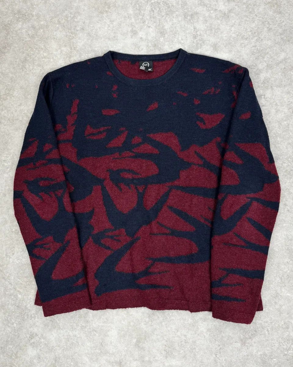 Alexander McQueen 2010s Alexander McQueen Red & Navy Contemporary Sweater Size US L / EU 52-54 / 3 - 1 Thumbnail