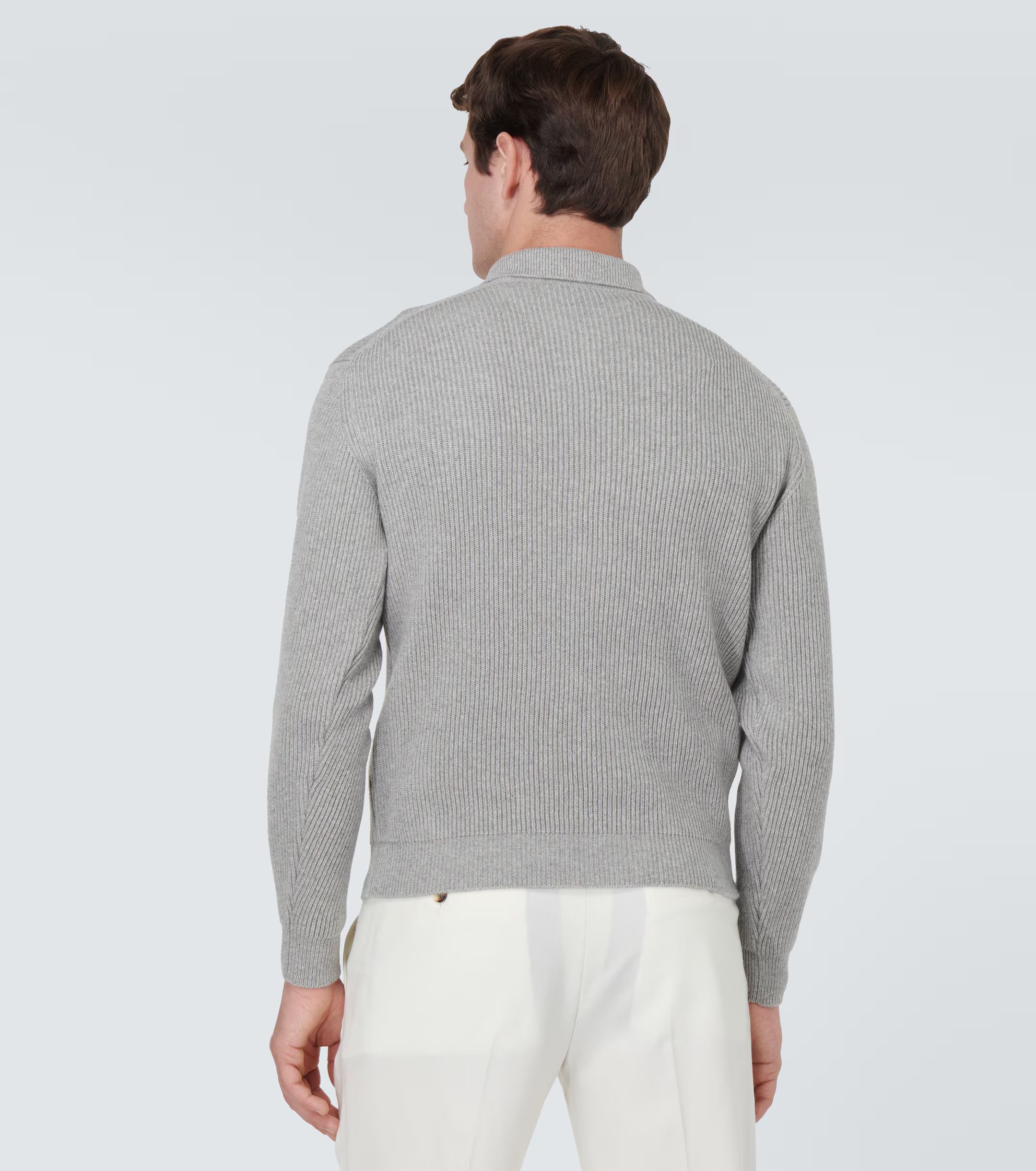 Loro Piana o1w1db10724 Leth Cashmere Polo Shirt in Grey Size US L / EU 52-54 / 3 - 4 Thumbnail