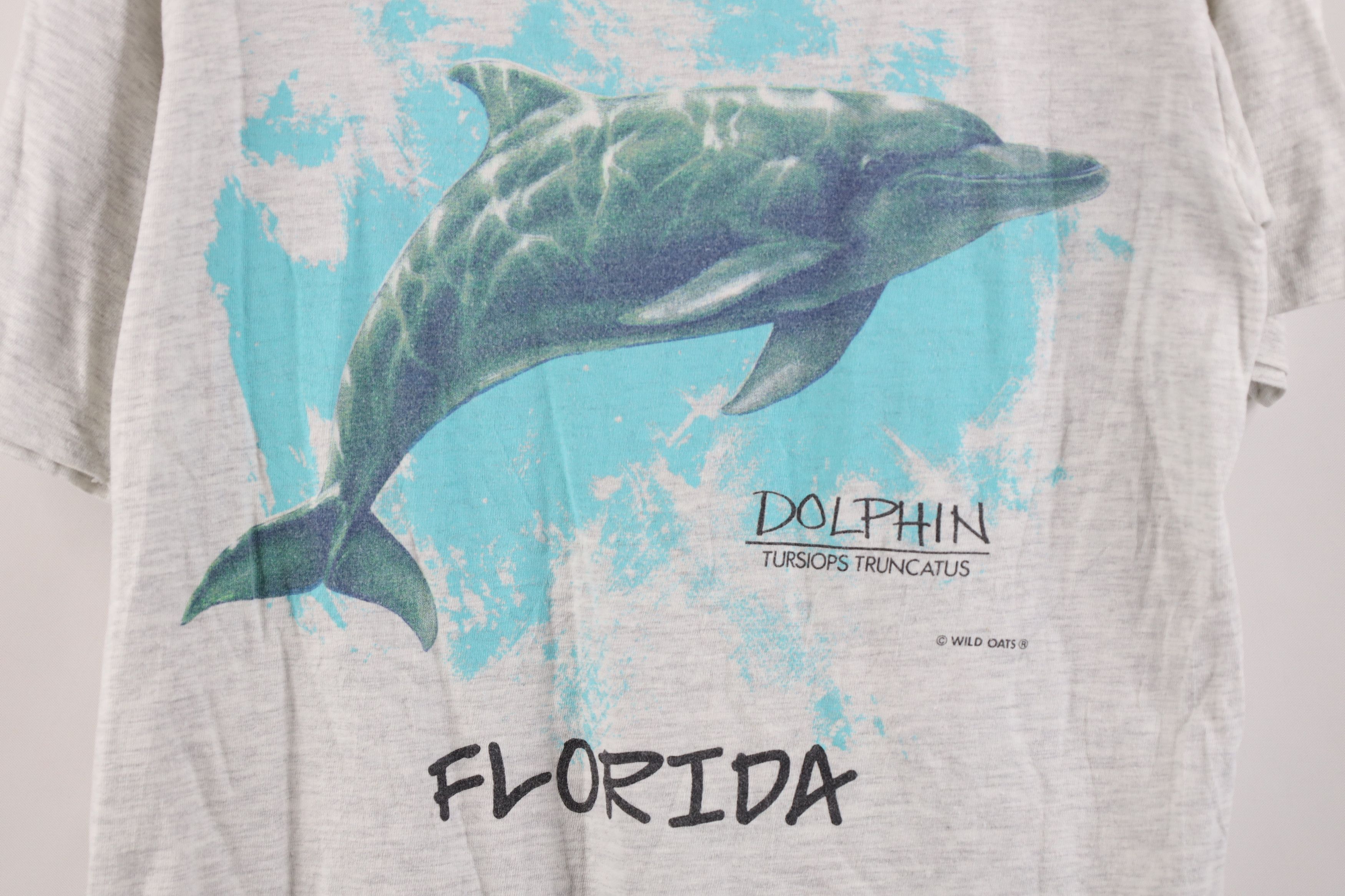 Vintage Vintage 90s Streetwear Florida Dolphin Nature T-Shirt Gray Size US M / EU 48-50 / 2 - 4 Thumbnail