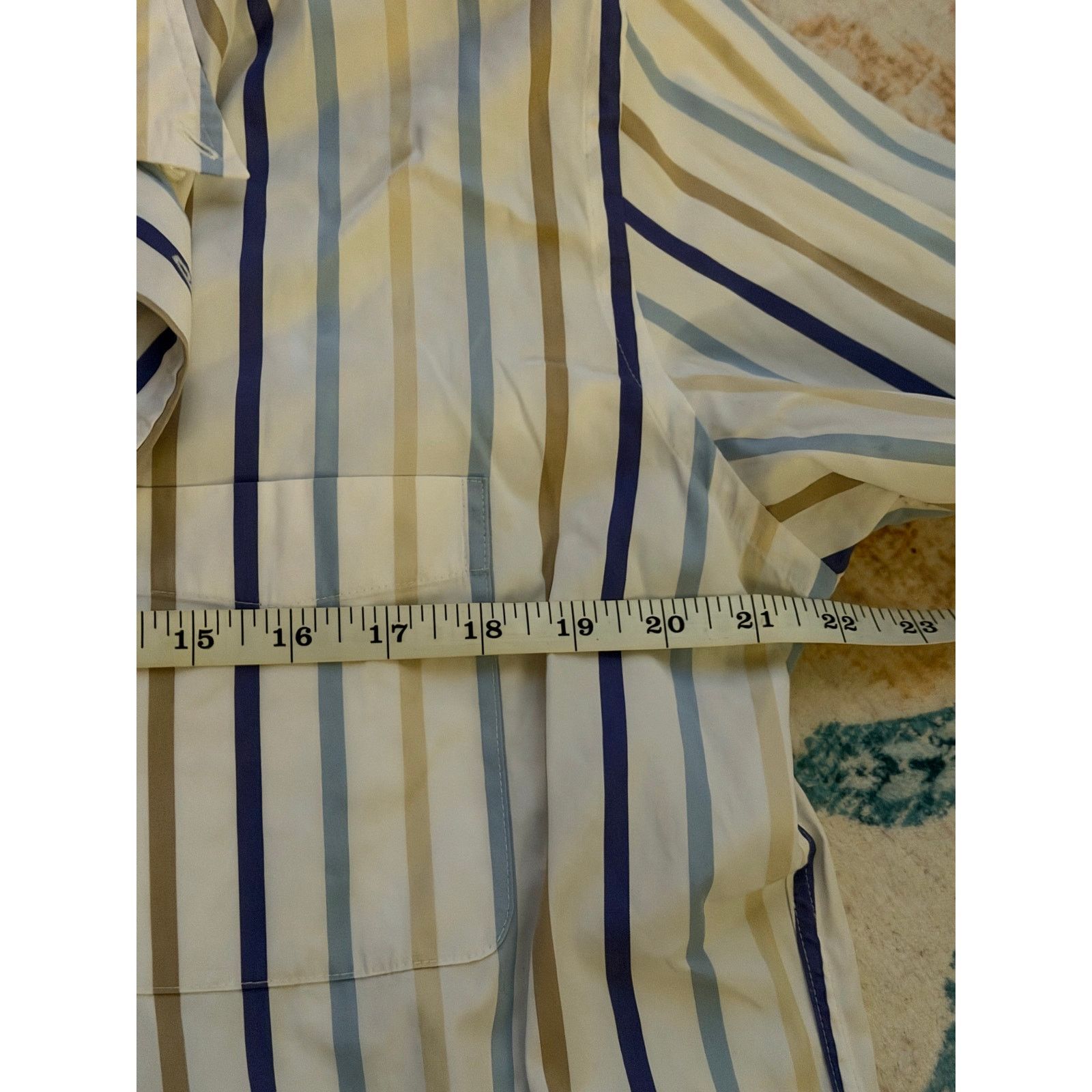 Faconnable Façonnable Striped Button Down Shirt Neutral Blue Size US L / EU 52-54 / 3 - 2 Thumbnail