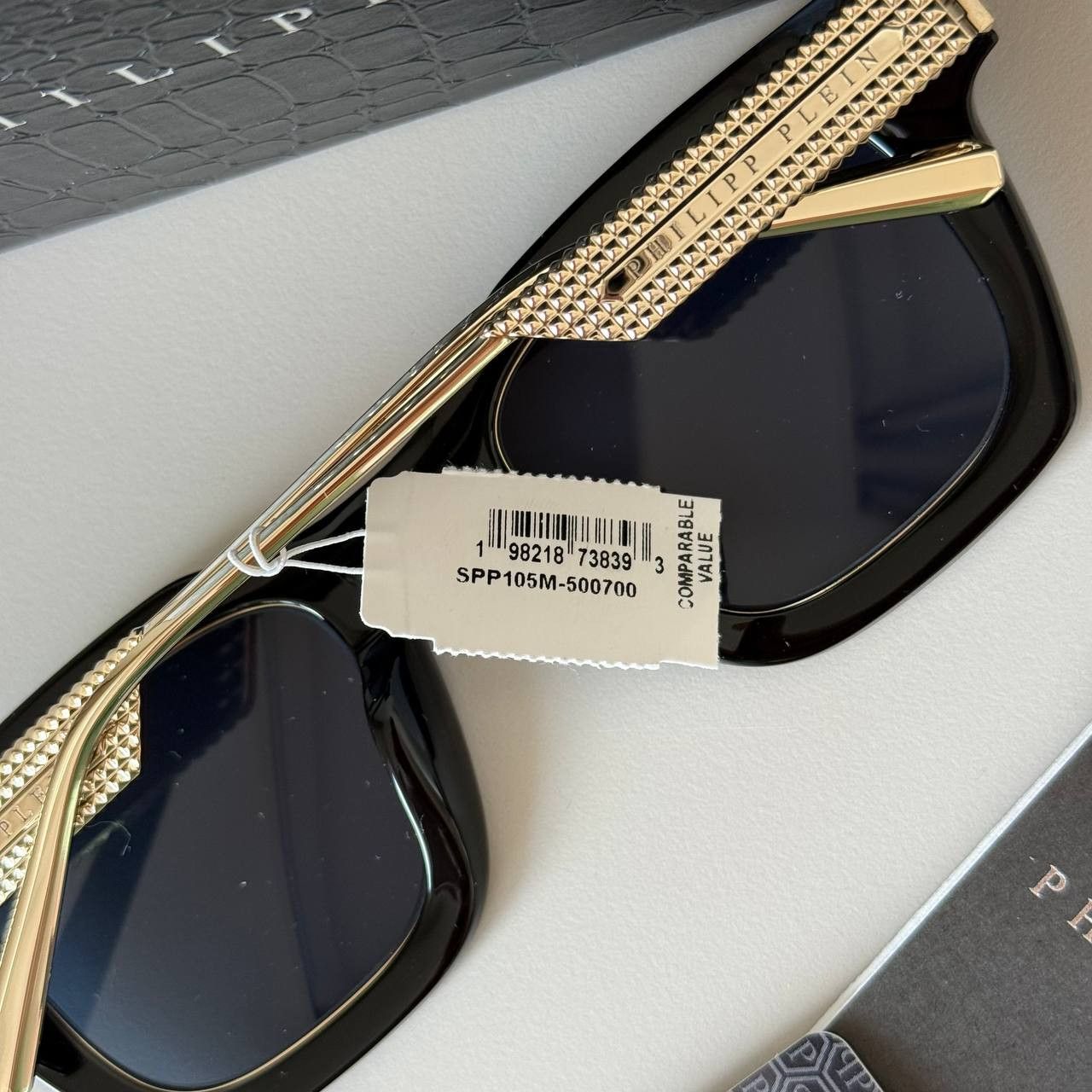 Philipp Plein Philipp Plein Rock Superhero SPP105 Men’s Sunglasses Black Size ONE SIZE - 6 Thumbnail