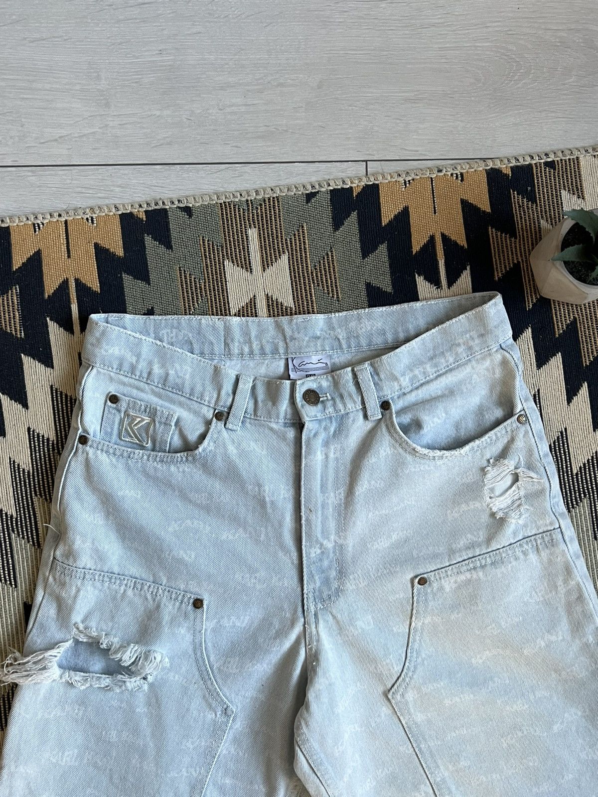 Other Vintage Karl Kani Denim Baggy Rap Shorts Size US 30 / EU 46 - 5 Thumbnail