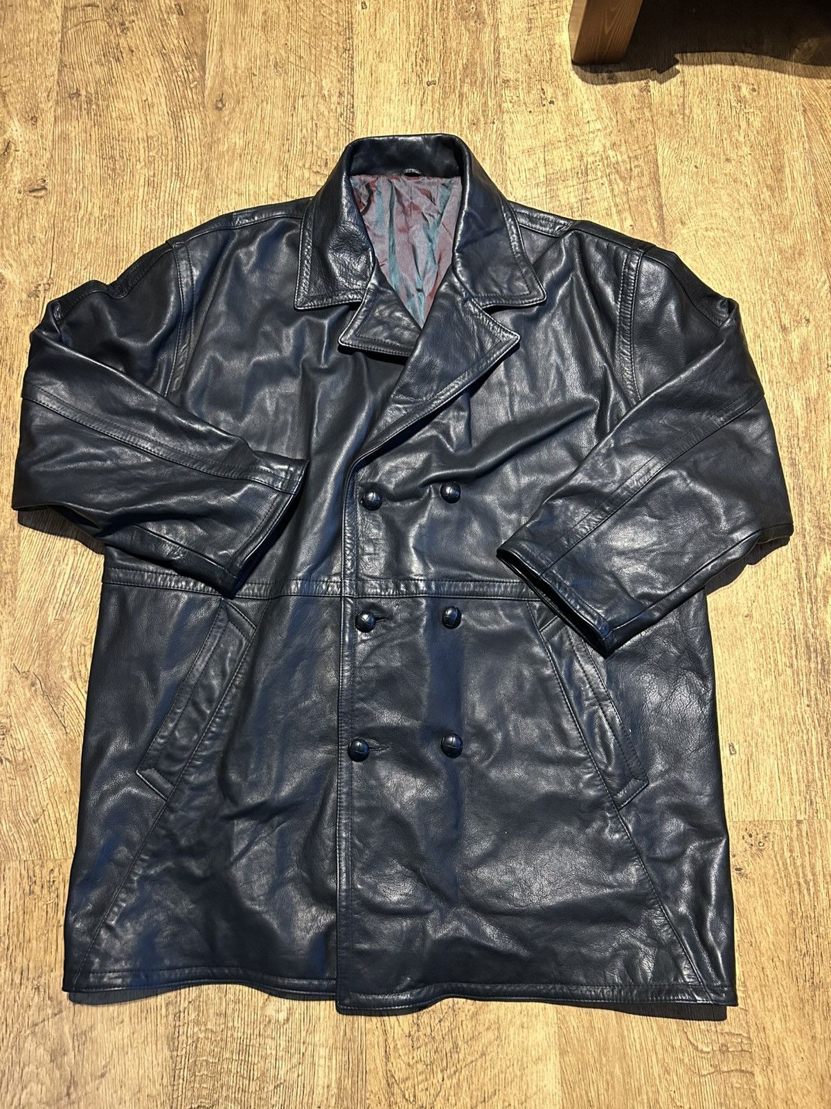 Other Vintage Leather Double breasted jacket Size US M / EU 48-50 / 2 - 1 Thumbnail