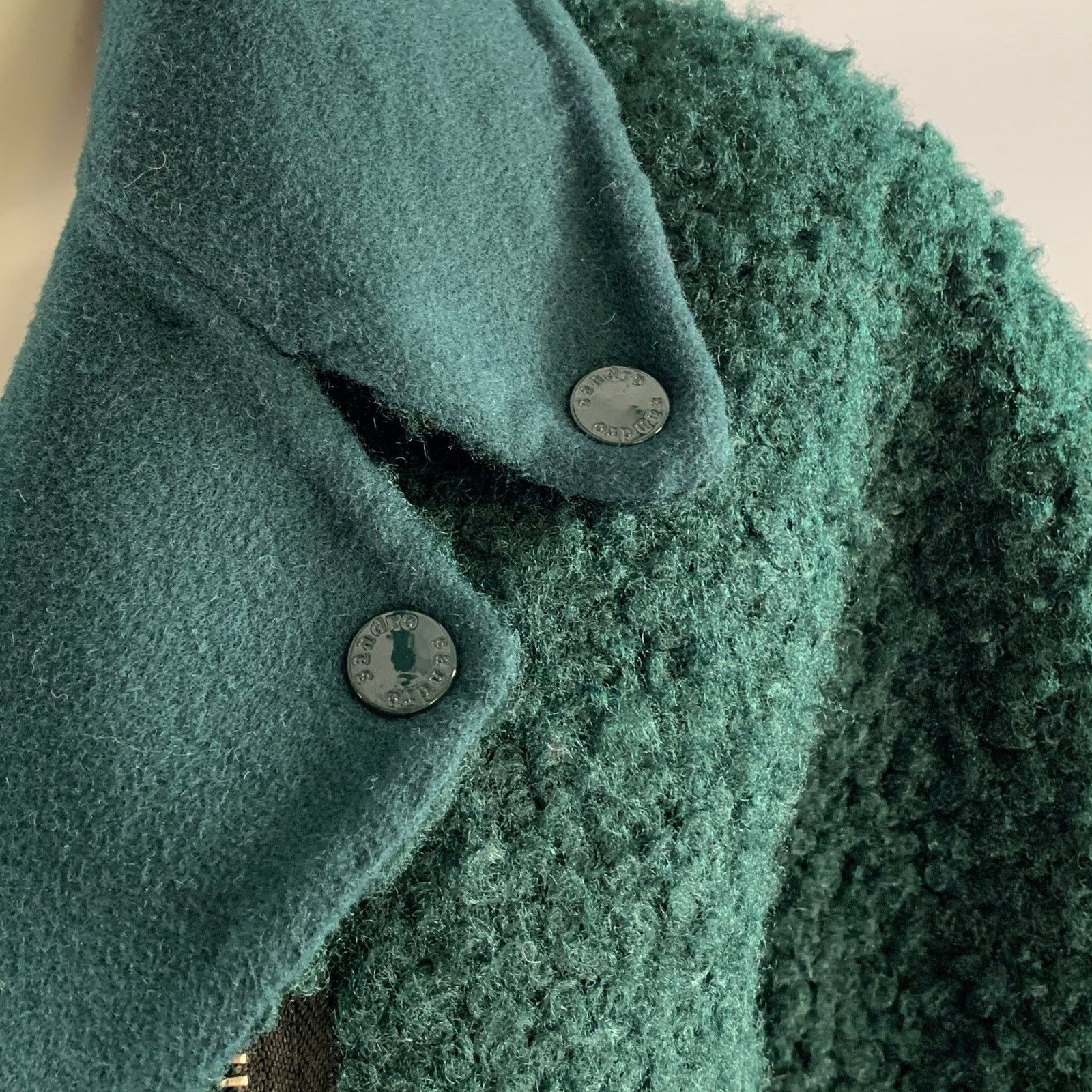 Sandro SANDRO Size 3 Teal Polyester Wool Moto Racer Coat Size L / US 10 / IT 46 - 6 Thumbnail