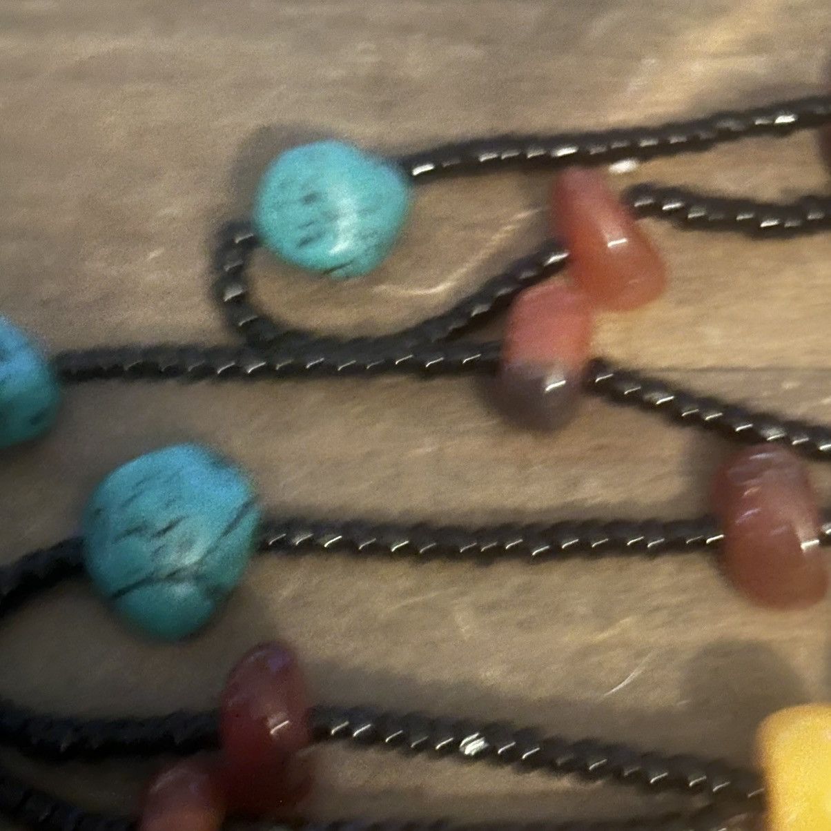 Vintage Vintage beaded Howlite and agate pendant necklace Size ONE SIZE - 3 Thumbnail