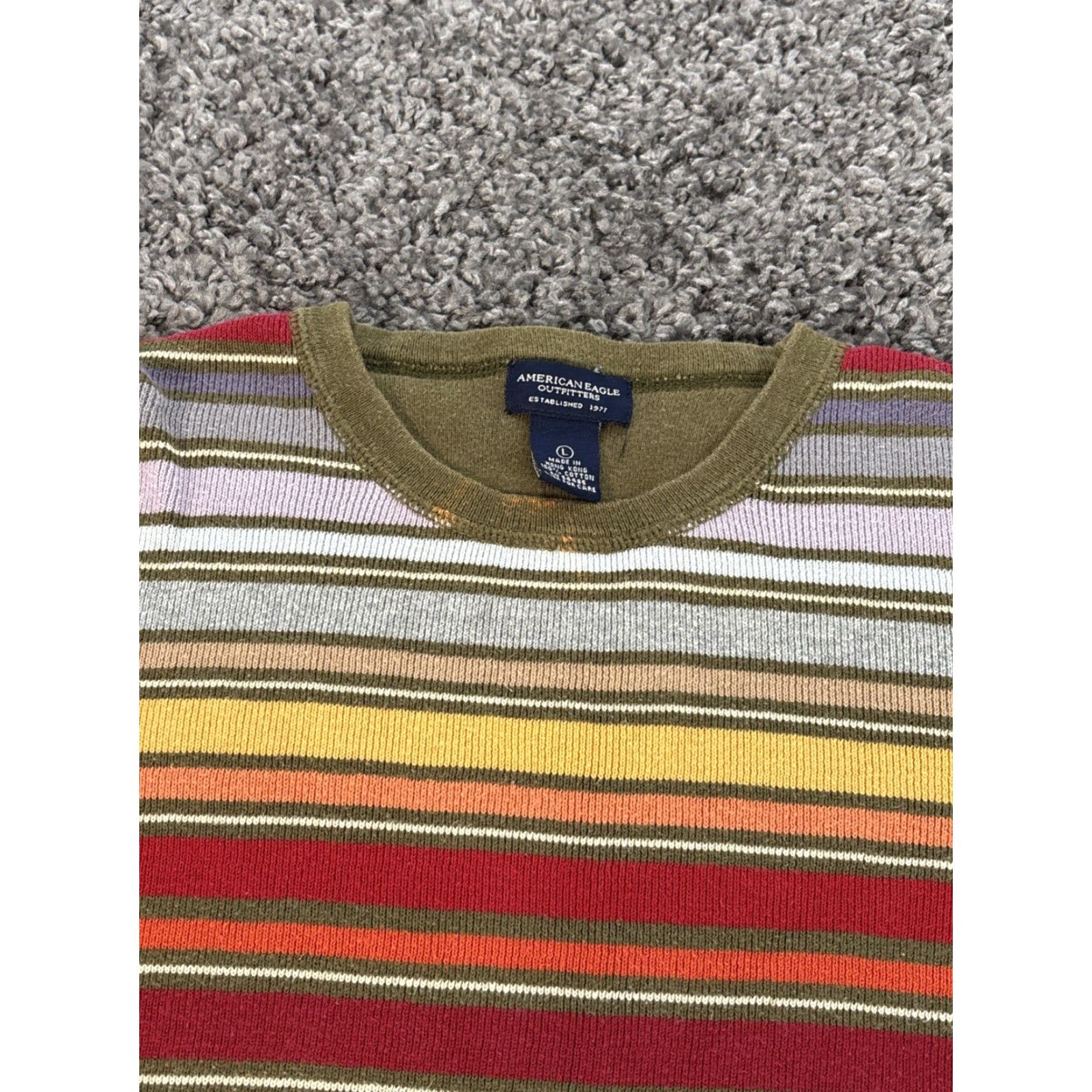 American Eagle Outfitters VINTAGE American Eagle Sweater Womens Large Pullover Striped Green Boho 90s Mens? Womens Size L / US 10 / IT 46 - 5 Thumbnail