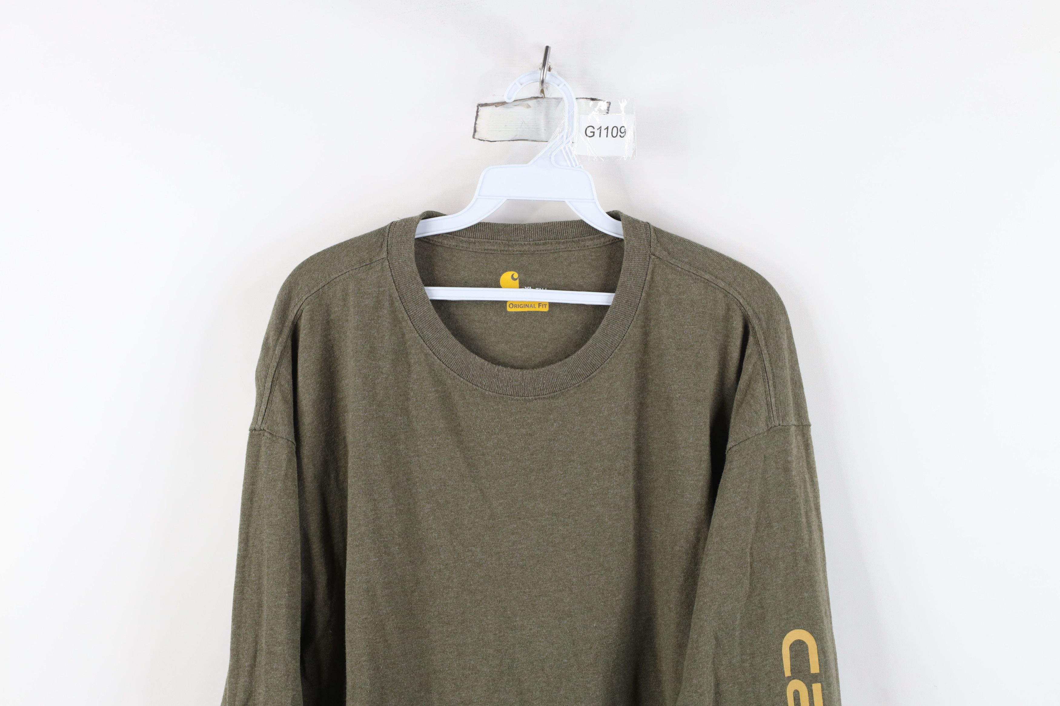 Carhartt Vintage Y2K Carhartt Spell Long Sleeve T-Shirt Heather Green Size US XL / EU 56 / 4 - 2 Thumbnail