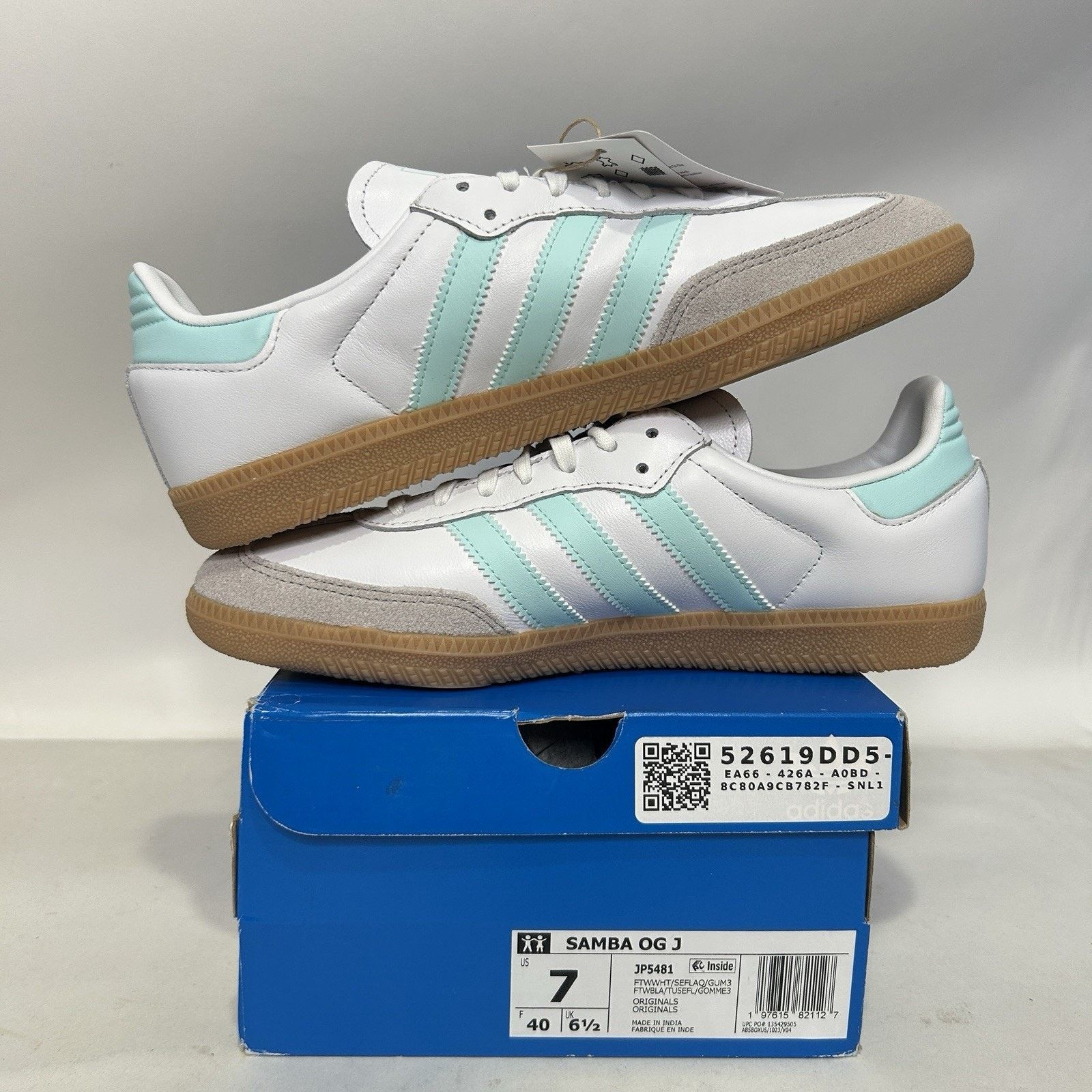 Adidas Adidas Samba OG GS “White Mint” JP5481 Size US 8 / IT 38 - 3 Thumbnail