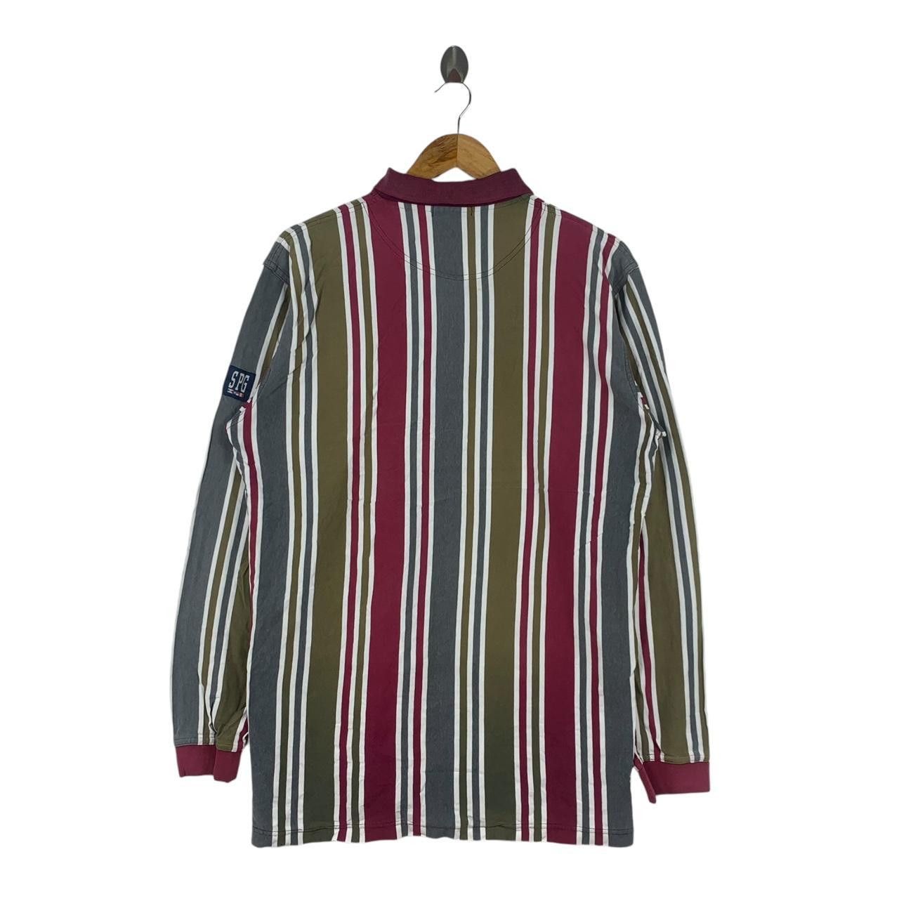 Spalding Vintage SPALDING USA TENNIS Striped Baggy Polo Tee Shirt Top Size US L / EU 52-54 / 3 - 4 Thumbnail