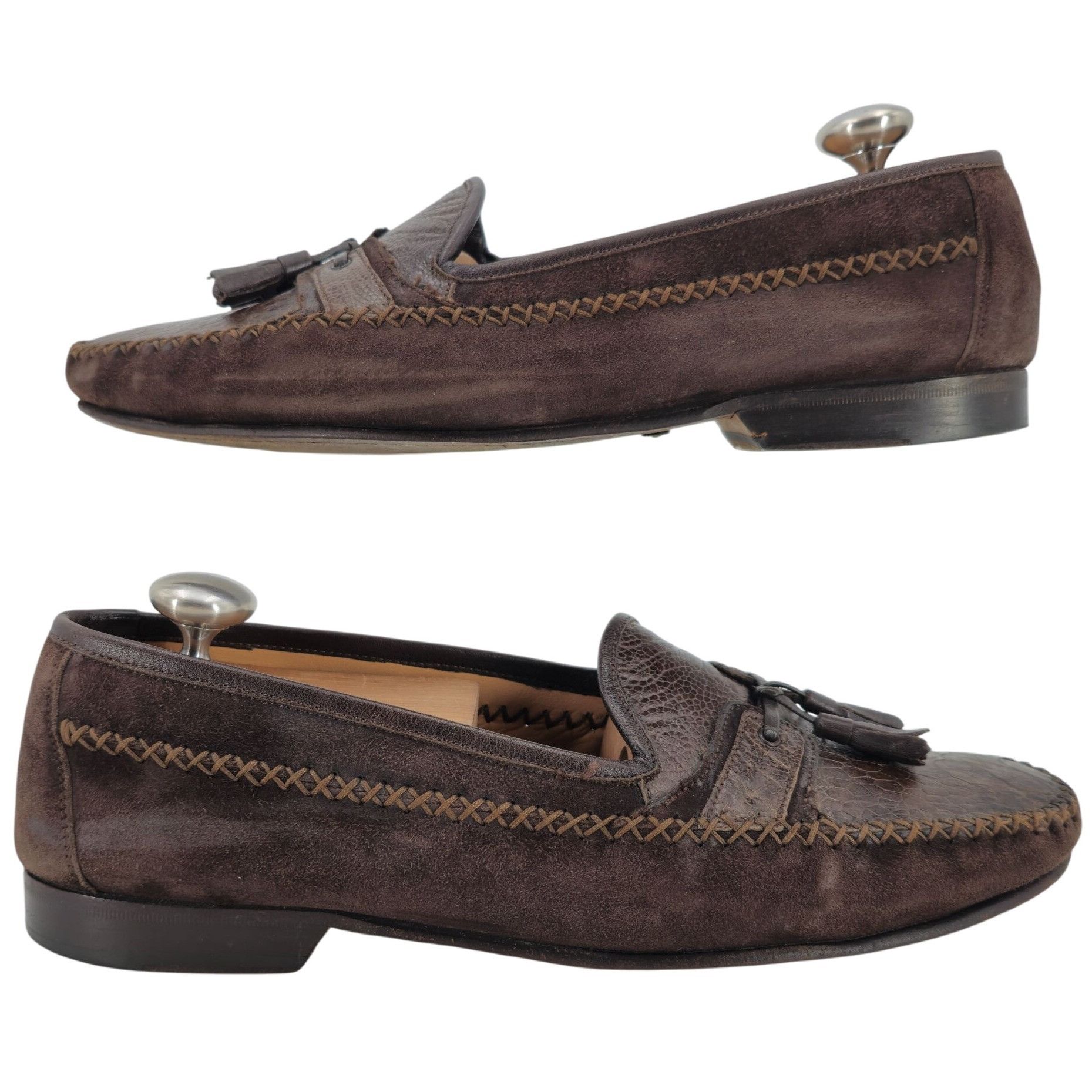 Mezlan Vintage Mezlan Exotic Ostrich Suede Dress Shoes Men's 8.5M Size US 8.5 / EU 41-42 - 4 Thumbnail