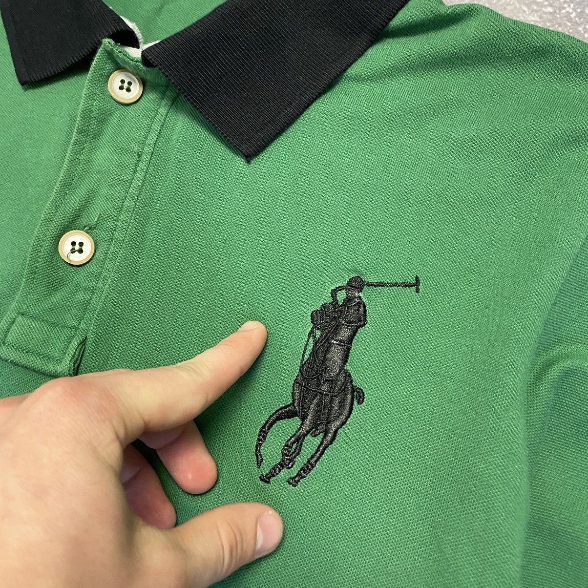 Other Vintage Polo Ralph Lauren Big Logo Basic green polo Size US XL / EU 56 / 4 - 4 Thumbnail