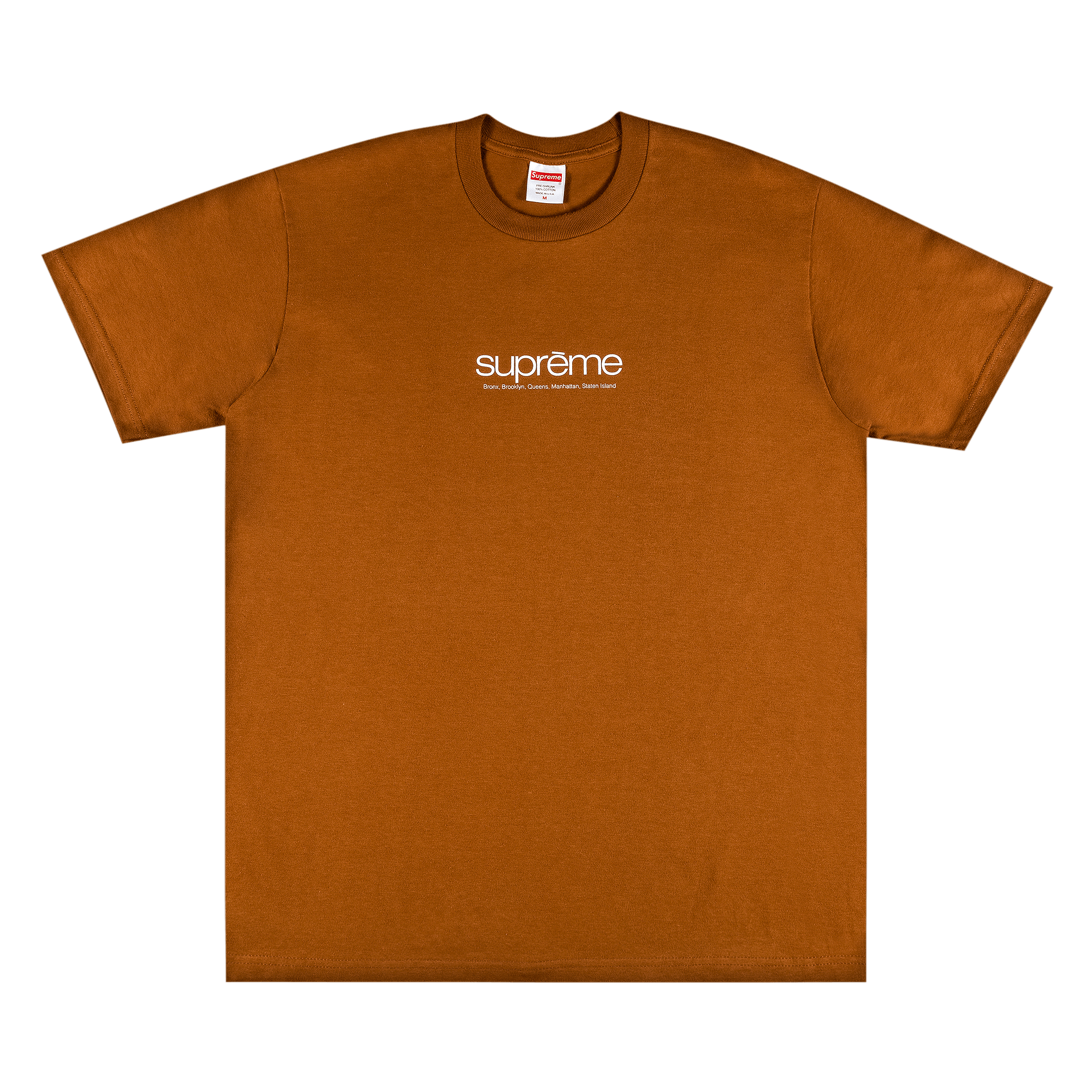 image of Supreme Five Boroughs Tee Brown, Men's (Size Medium)