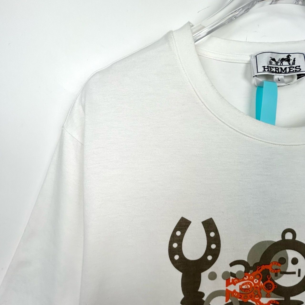 Hermes Hermes Robot Print Round Neck White Cotton Short-Sleeve T-Sh Size US L / EU 52-54 / 3 - 7 Thumbnail