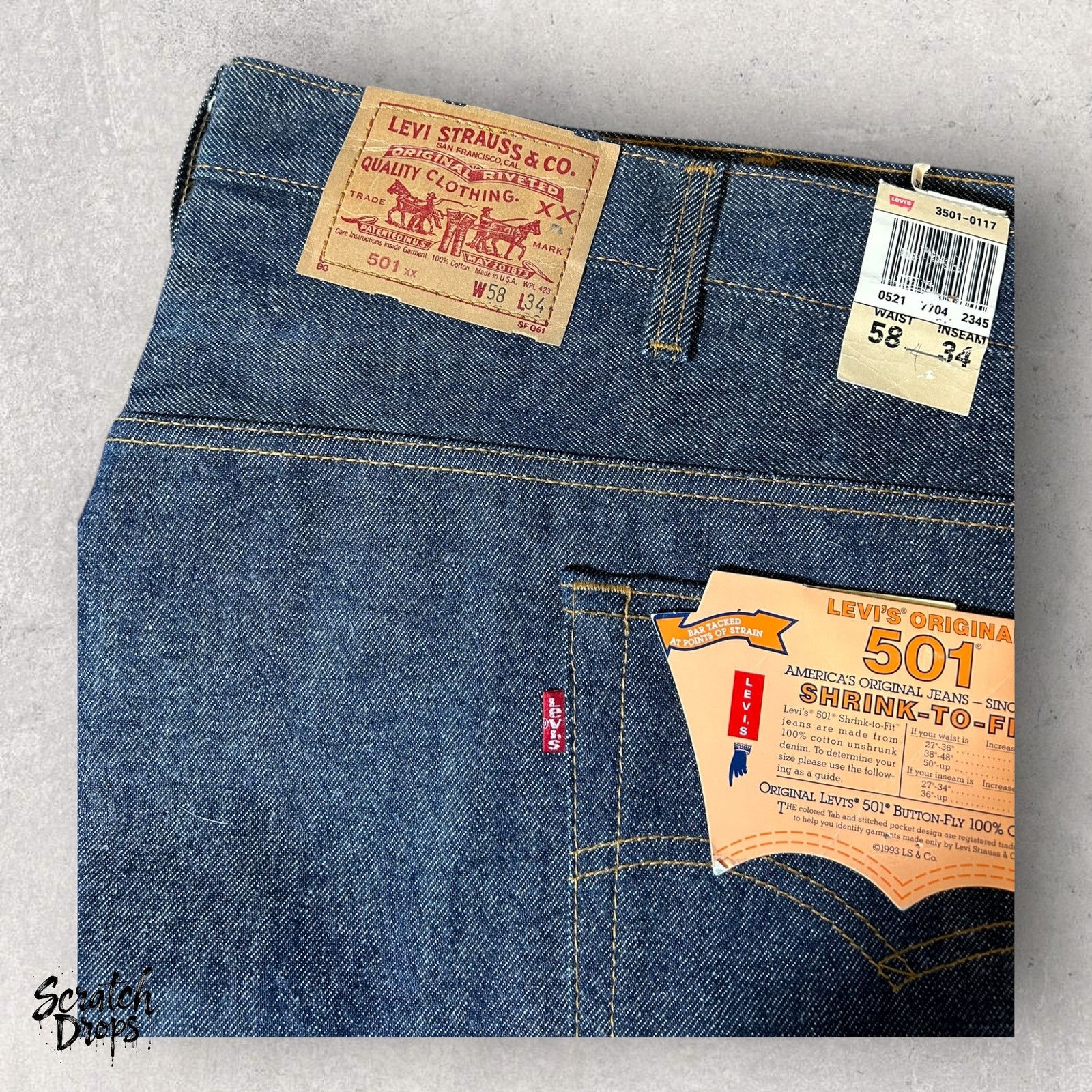 Levi's Vintage Levi’s 501xx Shrink-to-Fit Jeans USA W58 L34 NWT Size US 42 / EU 58 - 1 Thumbnail