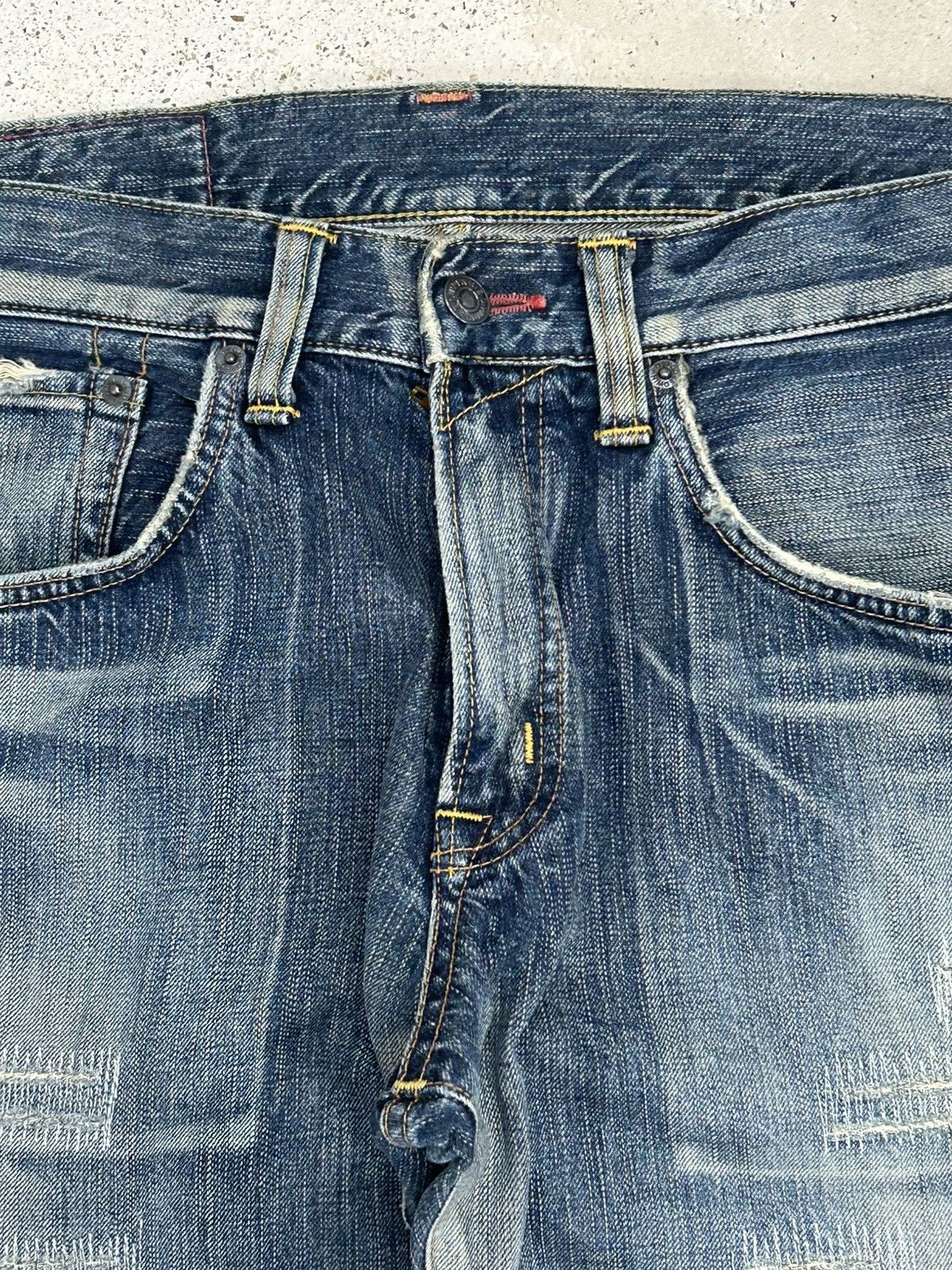 Edwin Vintage Edwin 504 Baggy Unique Stitching Blue Washed Size US 33 - 7 Thumbnail