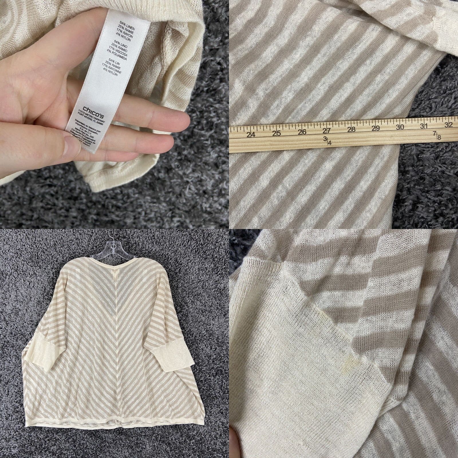 Vintage VINTAGE Chico's Striped Blouse Beige Regular Size 2 Womens Size XS / US 0-2 / IT 36-38 - 8 Thumbnail