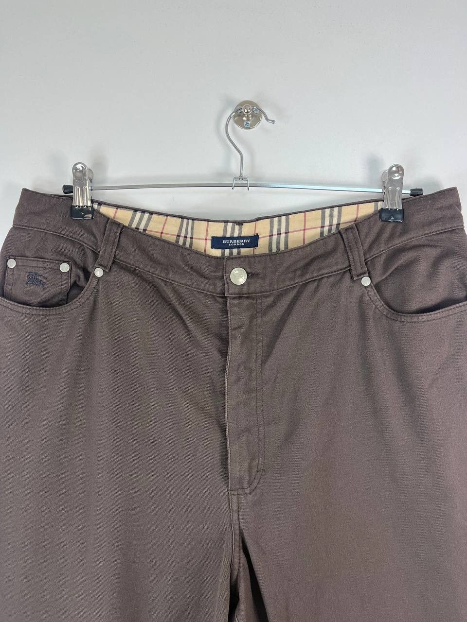 Burberry Burberry London Brown Stretch Cotton Pants Women’s Size 48 Size 38" / US 16 / IT 52 - 2 Thumbnail