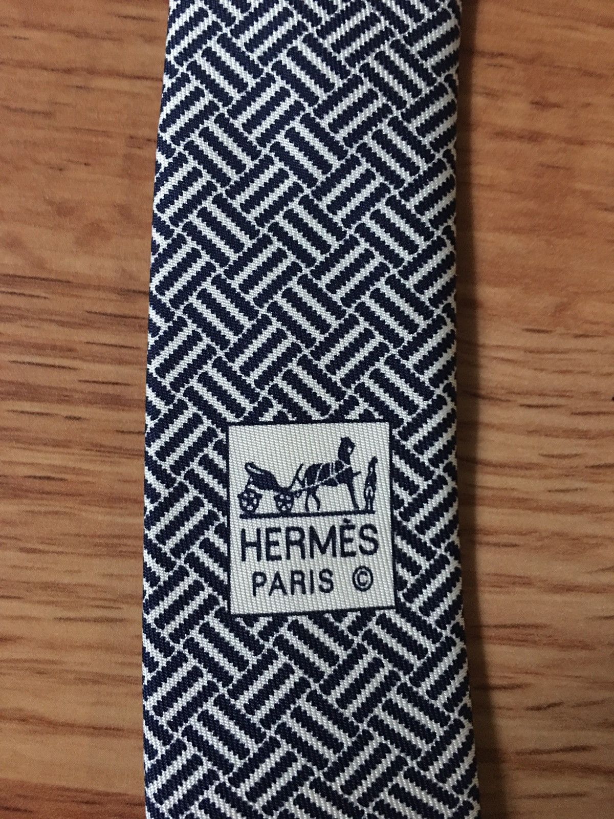 Hermes HERMES Paris Geometrical Pattern 5238 SA Silk Mens Tie Size ONE SIZE - 7 Thumbnail