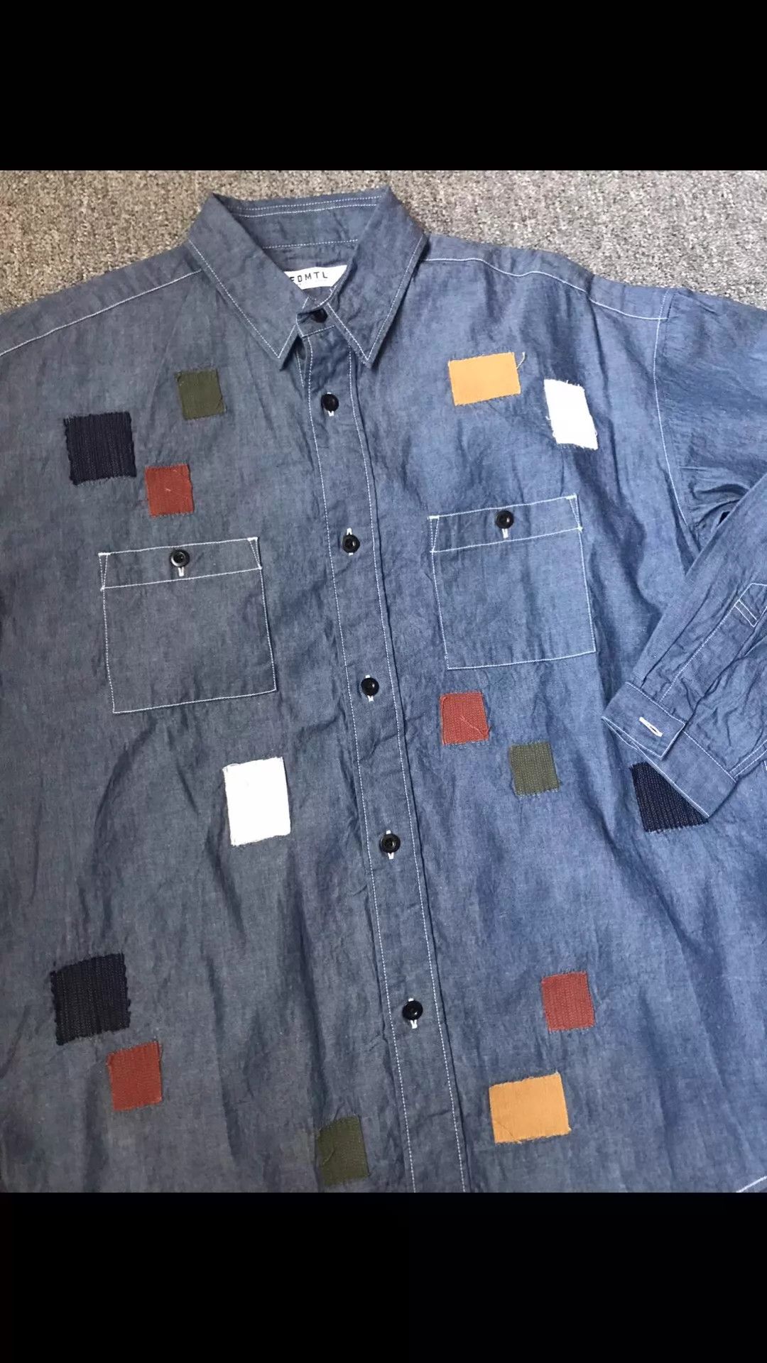 FDMTL Fdmtl New Cotton Denim Patchwork Long Sleeve Shirt Size 2 Size US M / EU 48-50 / 2 - 5 Thumbnail