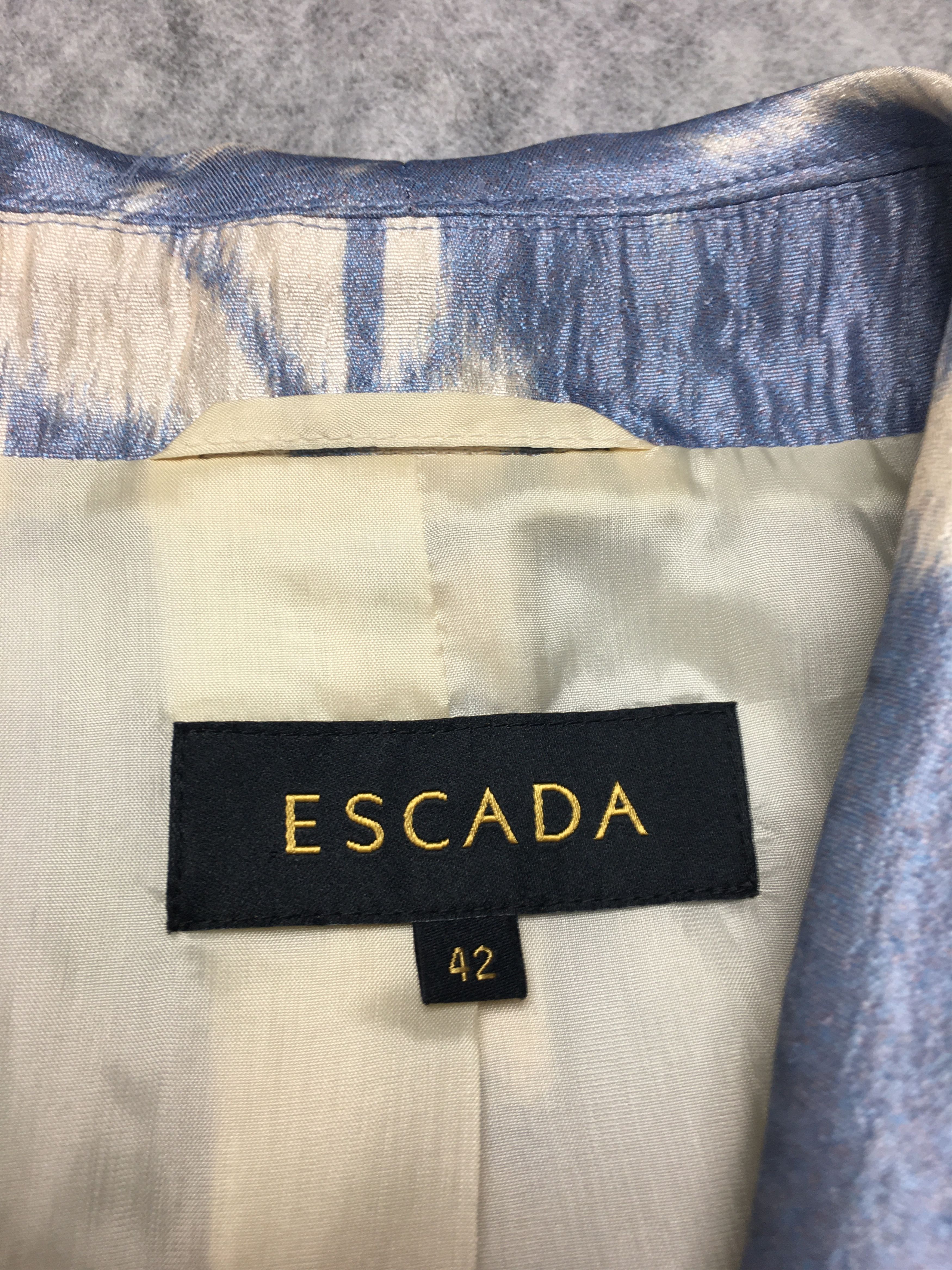 Escada ESCADA Silk Cotton Floral Print Blazer Jacket EU 42 Size L / US 10 / IT 46 - 11 Thumbnail