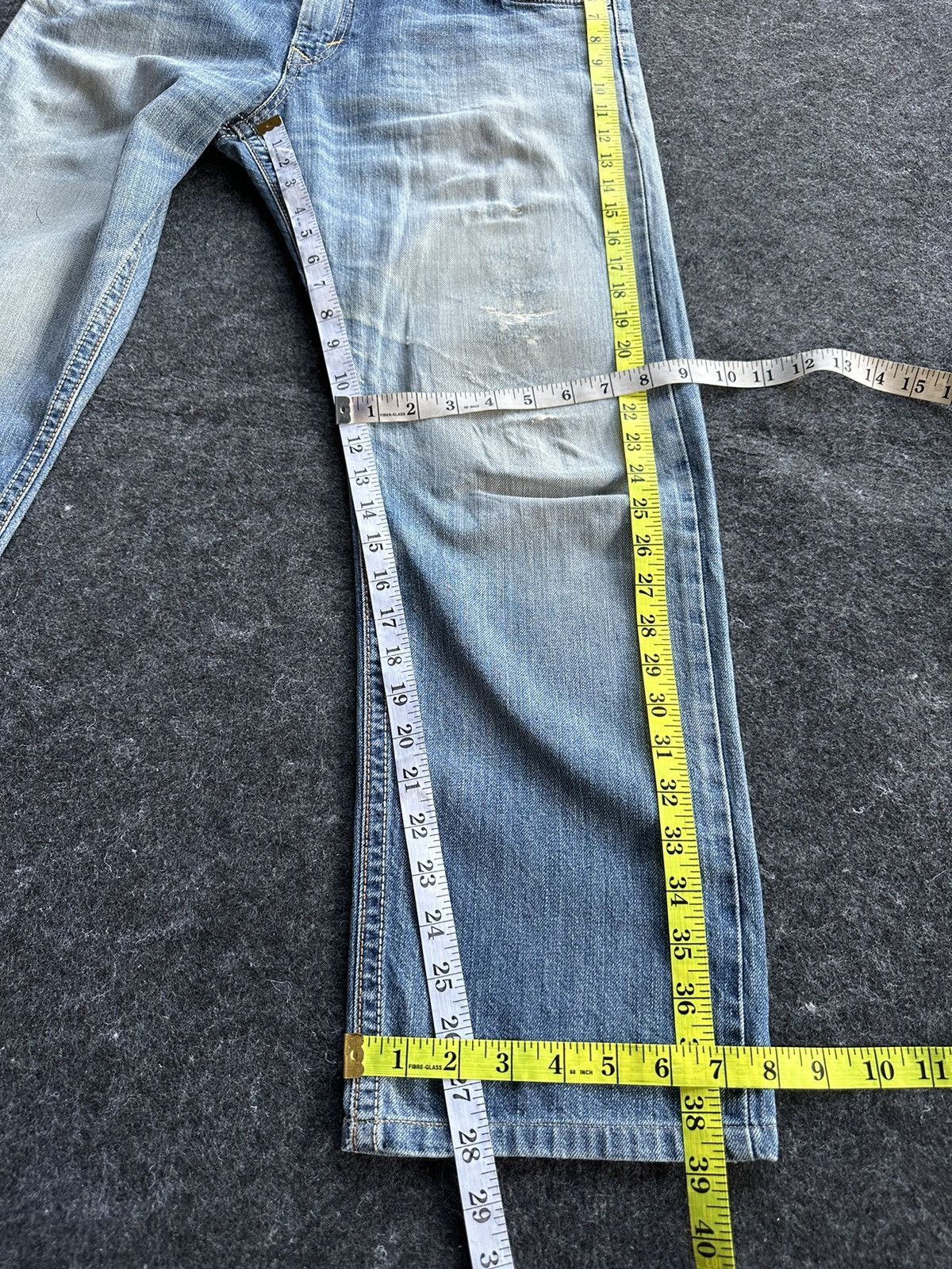 Edwin Vintage Edwin Bulls Head XV Distressed Faded Denim D495 Size US 34 / EU 50 - 17 Thumbnail