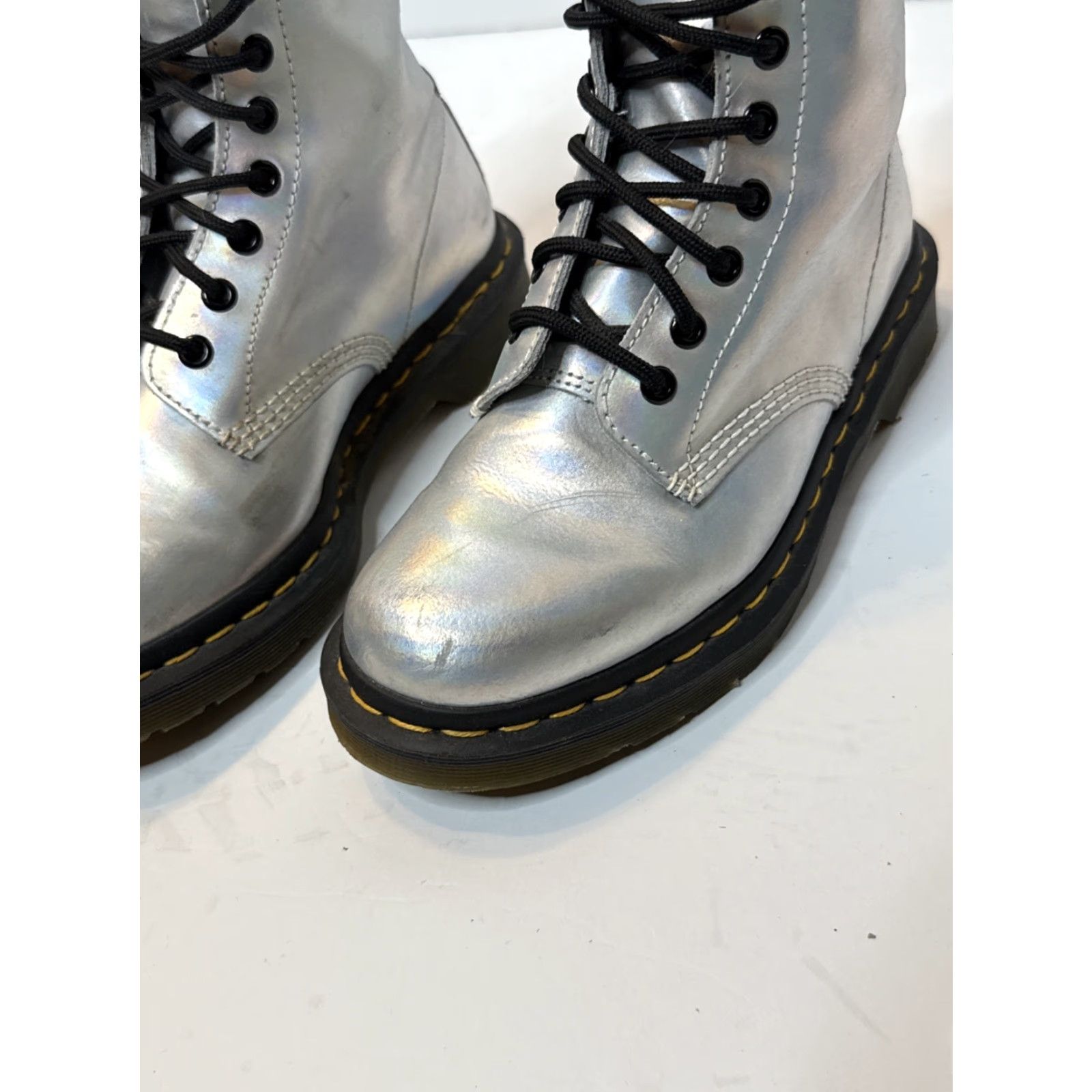 Dr. Martens Dr Martens Pascal Rs Silver Reflective Leather Ankle Boot Womens US Size 7 Size US 7 / IT 37 - 7 Thumbnail