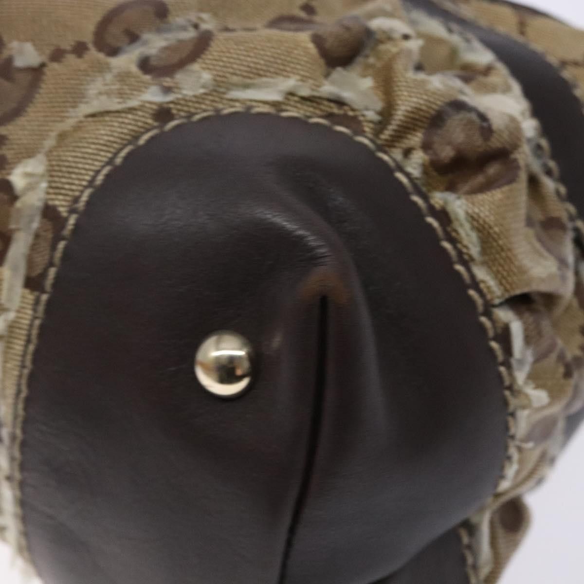 Gucci GUCCI GG Crystal Hand Bag Coated Canvas Beige Gold Size ONE SIZE - 12 Thumbnail