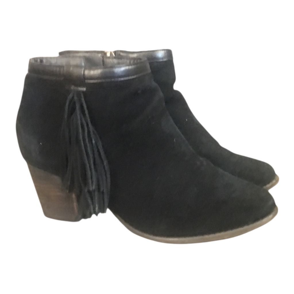Other Women's Black Ankle Booties Boots Heels Fringe Zip Size 8W Size US 8 / IT 38 - 4 Thumbnail