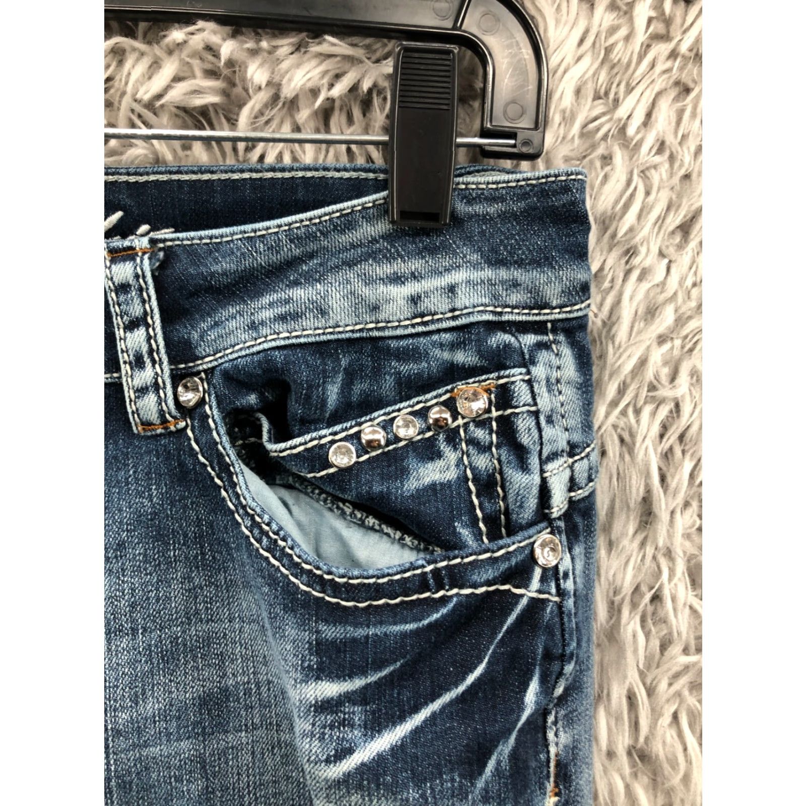 Vintage Miss Chic Jeans Bootcut Size 9 Juniors Mid Rise Dark Wash Blue Denim Women Regular 5-Pocket Stretch Columbia? Size 30" / US 8 / IT 44 - 6 Thumbnail