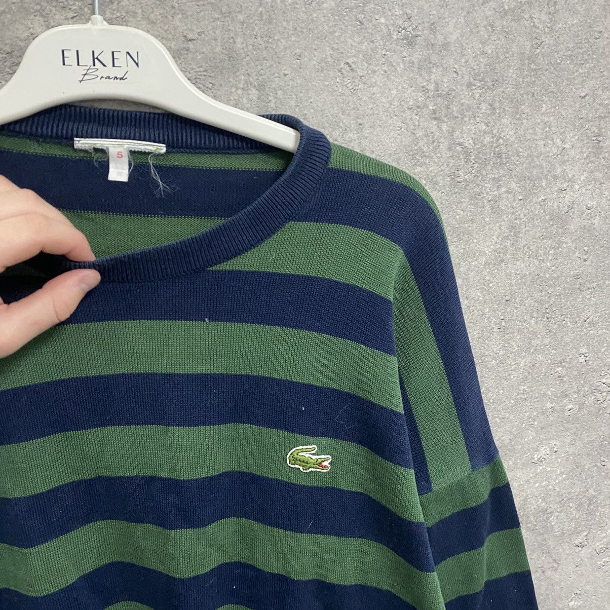 Lacoste Men’s Vintage Lacoste 90s Knit Sweater Striped Sweatshirt Size US M / EU 48-50 / 2 - 6 Thumbnail