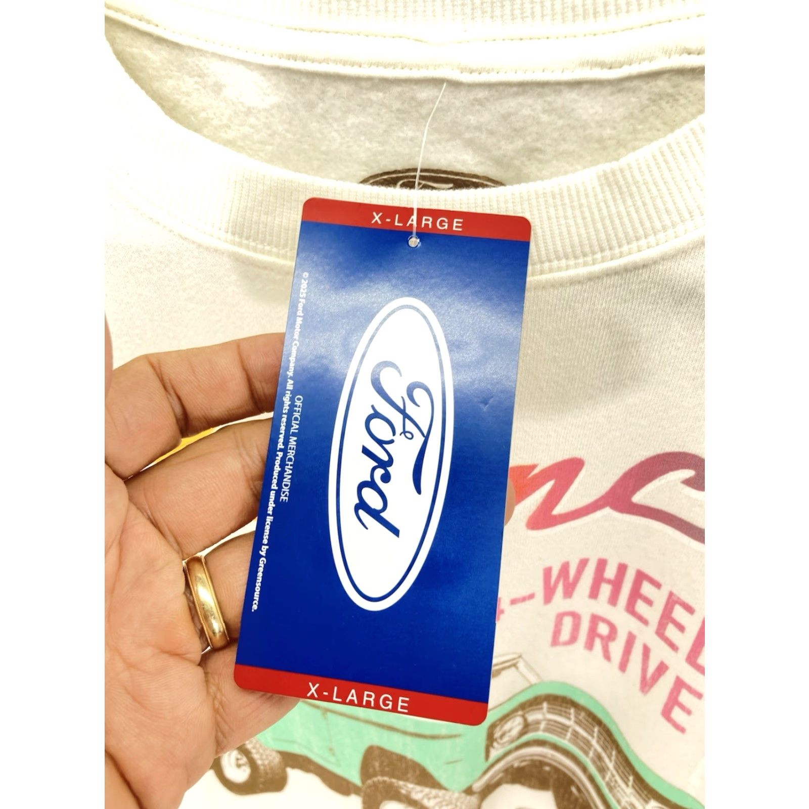 Ford VINTAGE Ford Bronco Sweatshirt Women XL Ivory Crew Neck Long Sleeve Pullover NWT Size XL / US 12-14 / IT 48-50 - 5 Thumbnail