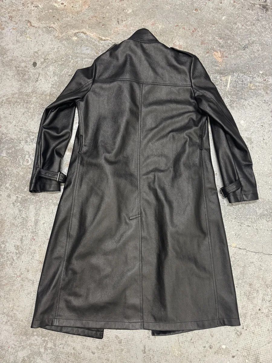 Balmain × Designer × Vintage 2000s Balmain Avant-Garde Black Vegan Leather Trench Coat Size US M / EU 48-50 / 2 - 4 Thumbnail