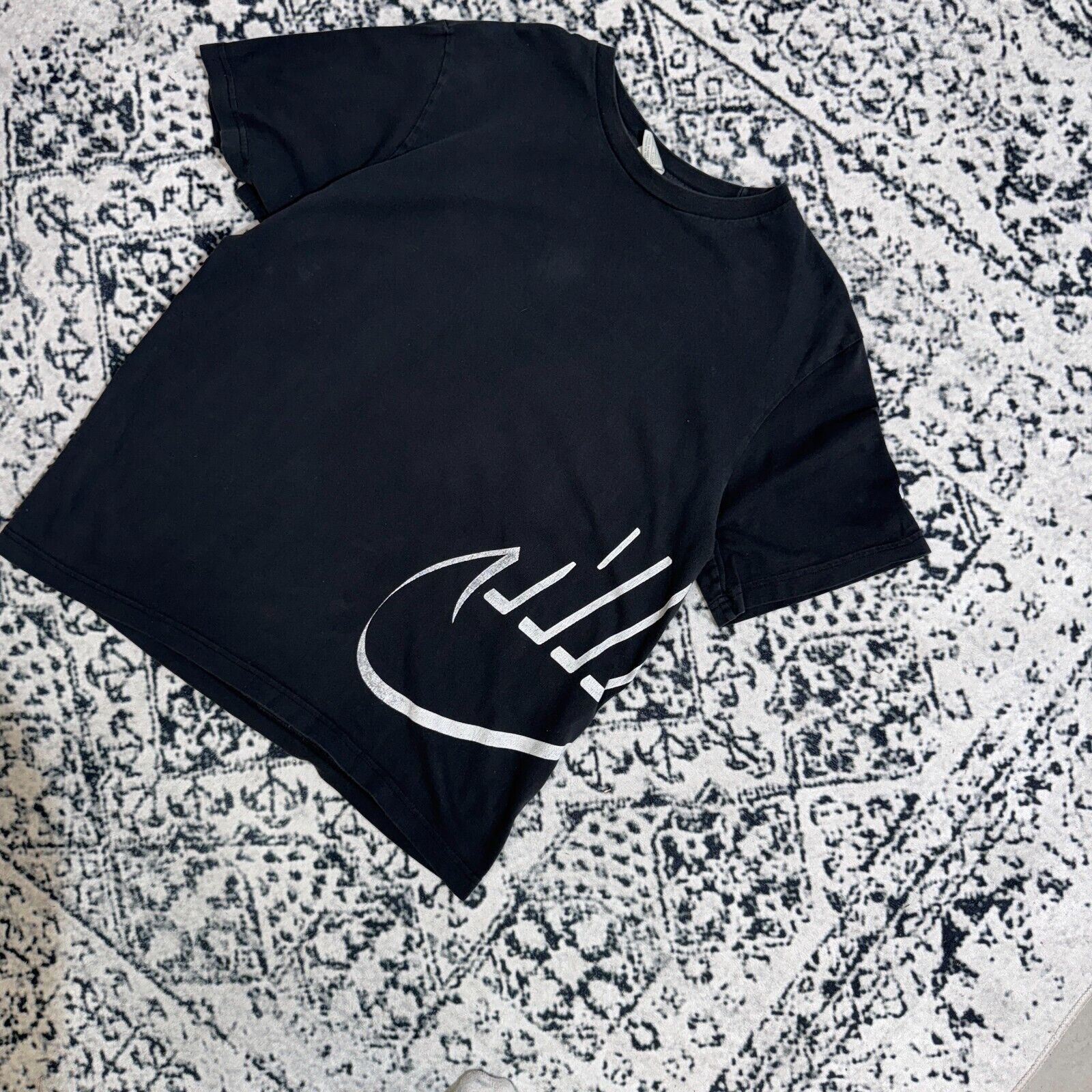 Nike × Vintage Nike Gray Cotton T-Shirt Size XL Spellout Center Swoosh 90s Size US XL / EU 56 / 4 - 2 Thumbnail