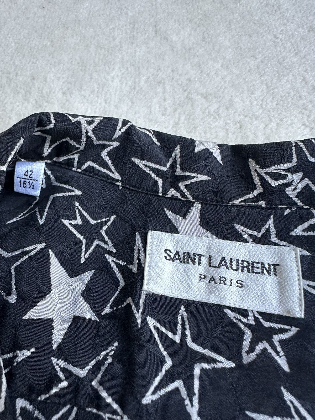 Saint Laurent Paris SS20 Saint Laurent star silk camp shirt Hawaiian 42 short Size US L / EU 52-54 / 3 - 20 Thumbnail