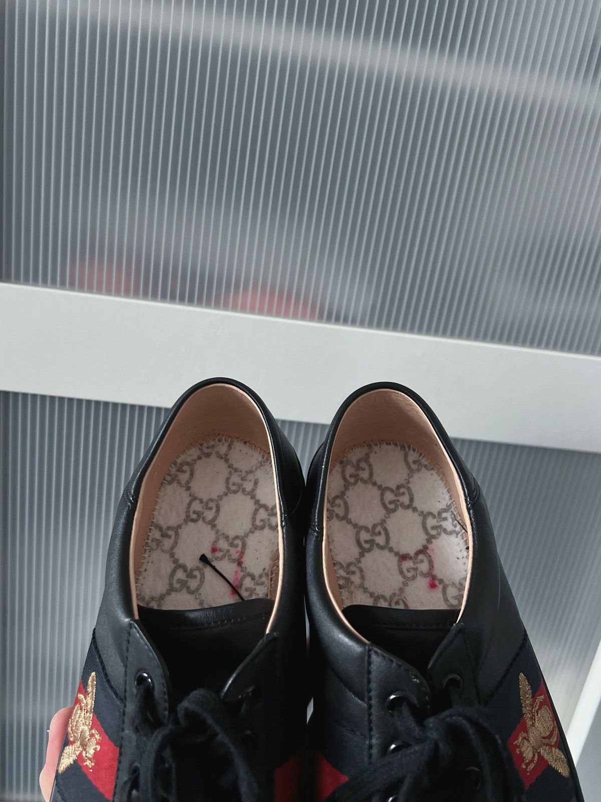 Gucci Gucci Ace Bee Leather Sneakers Size US 6 / IT 36 - 9 Thumbnail
