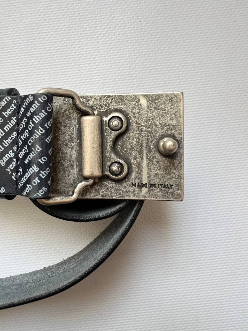 John Galliano Rare Galliano newspaper print logo gazette leather belt Size ONE SIZE - 7 Thumbnail