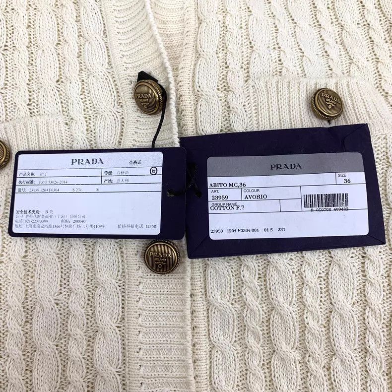 Prada Prada 22 beige twisted cotton lapel single-breasted short- Size XXS / US 00 / IT 34 - 7 Thumbnail