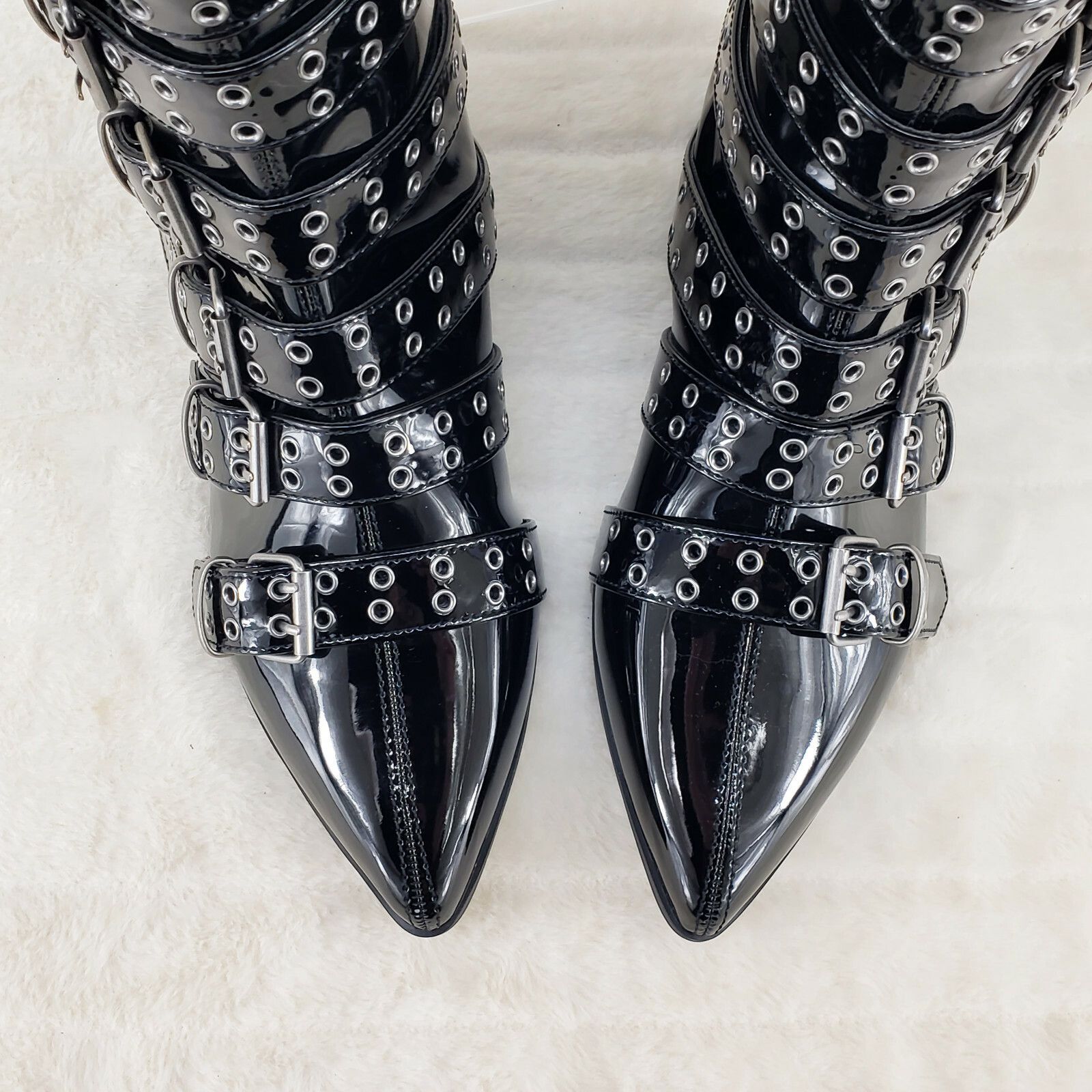 Other Wicked Warlock 70 Multi Strap Winklepicker Ankle Boots Mens Size US 8 / EU 41 - 4 Thumbnail
