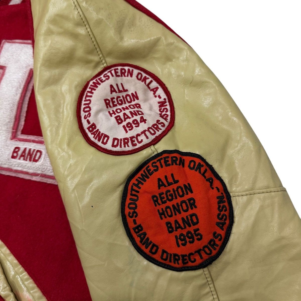Delong Vintage 90s Delong Marching Band Wool Leather Varsity Jacket Size US M / EU 48-50 / 2 - 9 Thumbnail