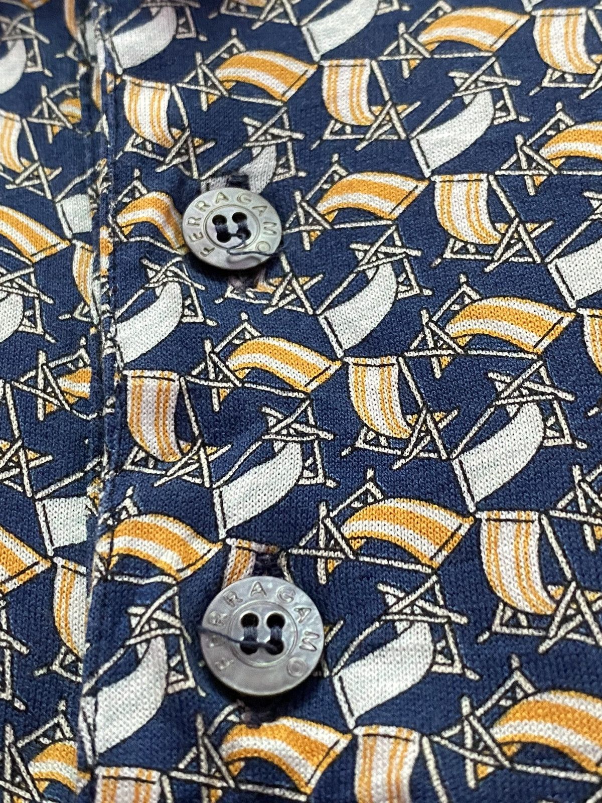Salvatore Ferragamo Vintage Salvatore Ferragamo Full Print Polo Tees Size US M / EU 48-50 / 2 - 7 Thumbnail