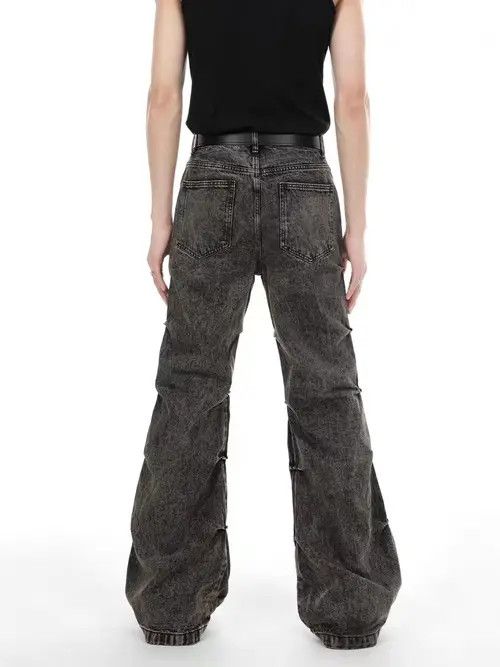 Japanese Brand × Jean Vintage washed distressed micro-flared high-waisted jeans Size US 32 / EU 48 - 2 Thumbnail