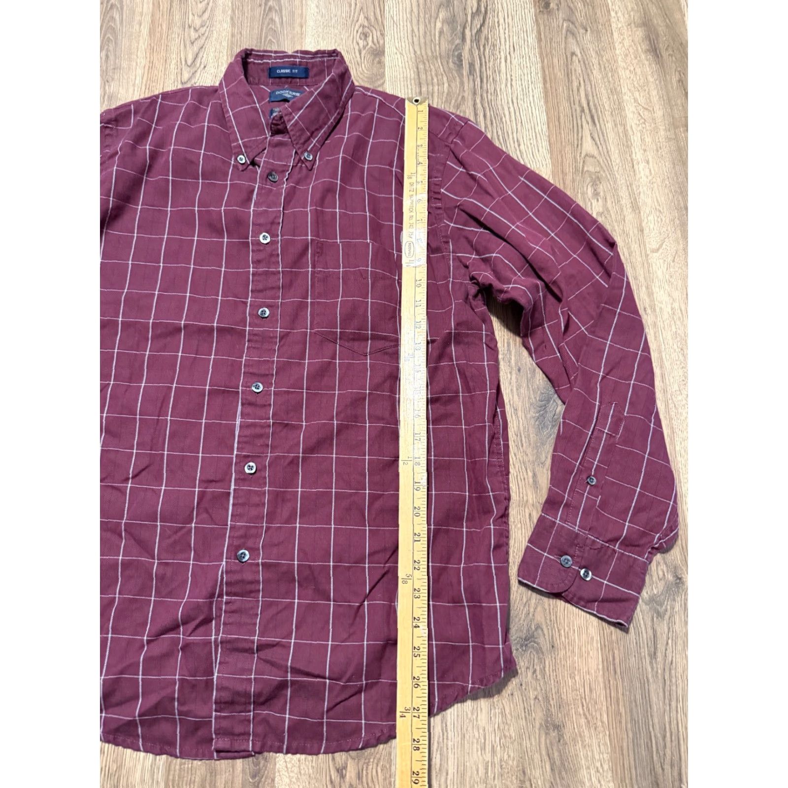 Dockers DOCKERS Shirt Men's Medium Red White Plaid Button Up Classic Fit No Wrinkles Size US M / EU 48-50 / 2 - 7 Thumbnail